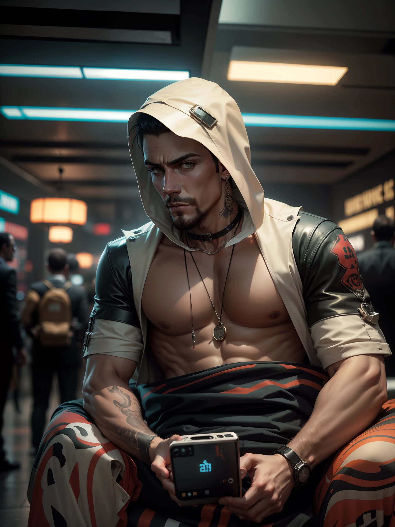 CYBERPUNK HYPERREALASTIC HANDSOME MEN FASHION LUXURIOUSLIFE LIFESTYLE