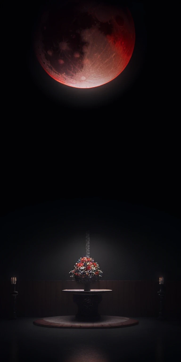 a masterpiece of,the best quality,(非常详细的 CG 统一 8k 壁纸),(the best quality),(The best illustrations),(The best shadow),(Red Moon),(sacrifice),Magic,gifts,altar,(blood),(nigth),a sparkle,Hazy beauty and other 3D, Octane rendering,raytrace,Super detailed --v5,deers
