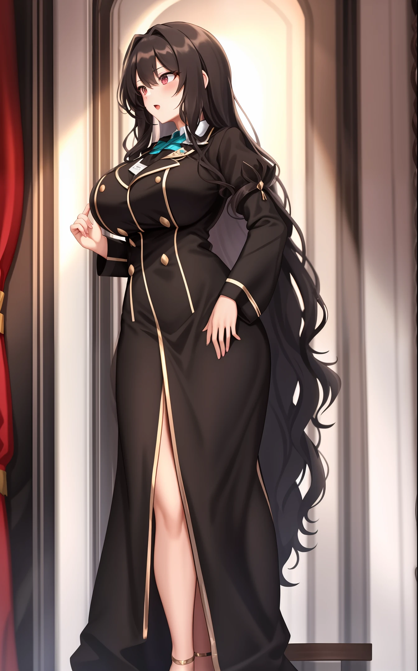 Long-haired, black-silk, big-breasted royal sister