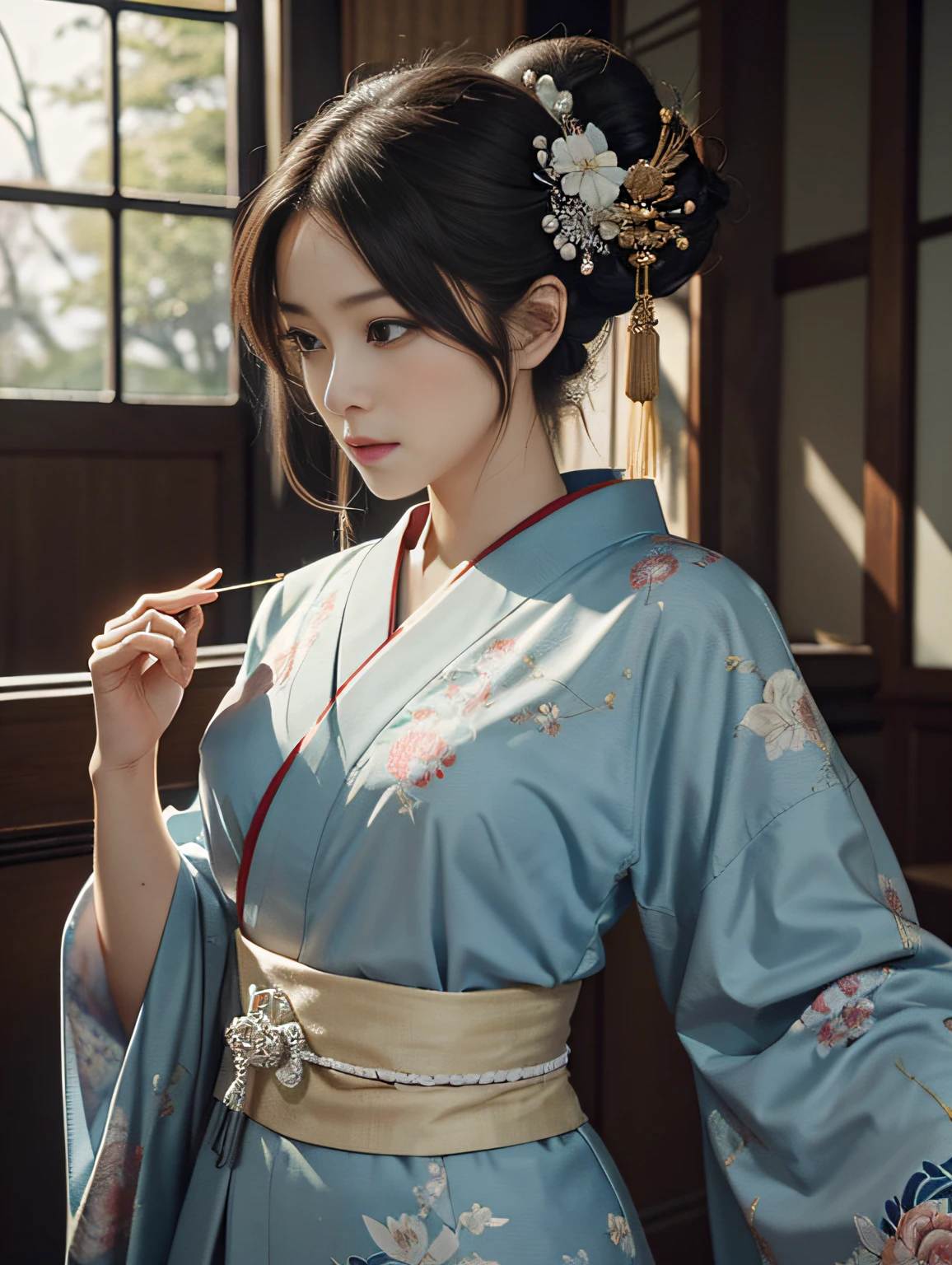 (1 girl: 1.3), solo, __body-parts__,
official art, Unity 8k wallpaper, super detailed, beauty and aesthetics, beauty, masterpiece, best quality, fantastic atmosphere, calm color palette, tranquil mood, soft shadows,
Priesthood of gods, charms, amulets familiarity, shrine maiden duties,