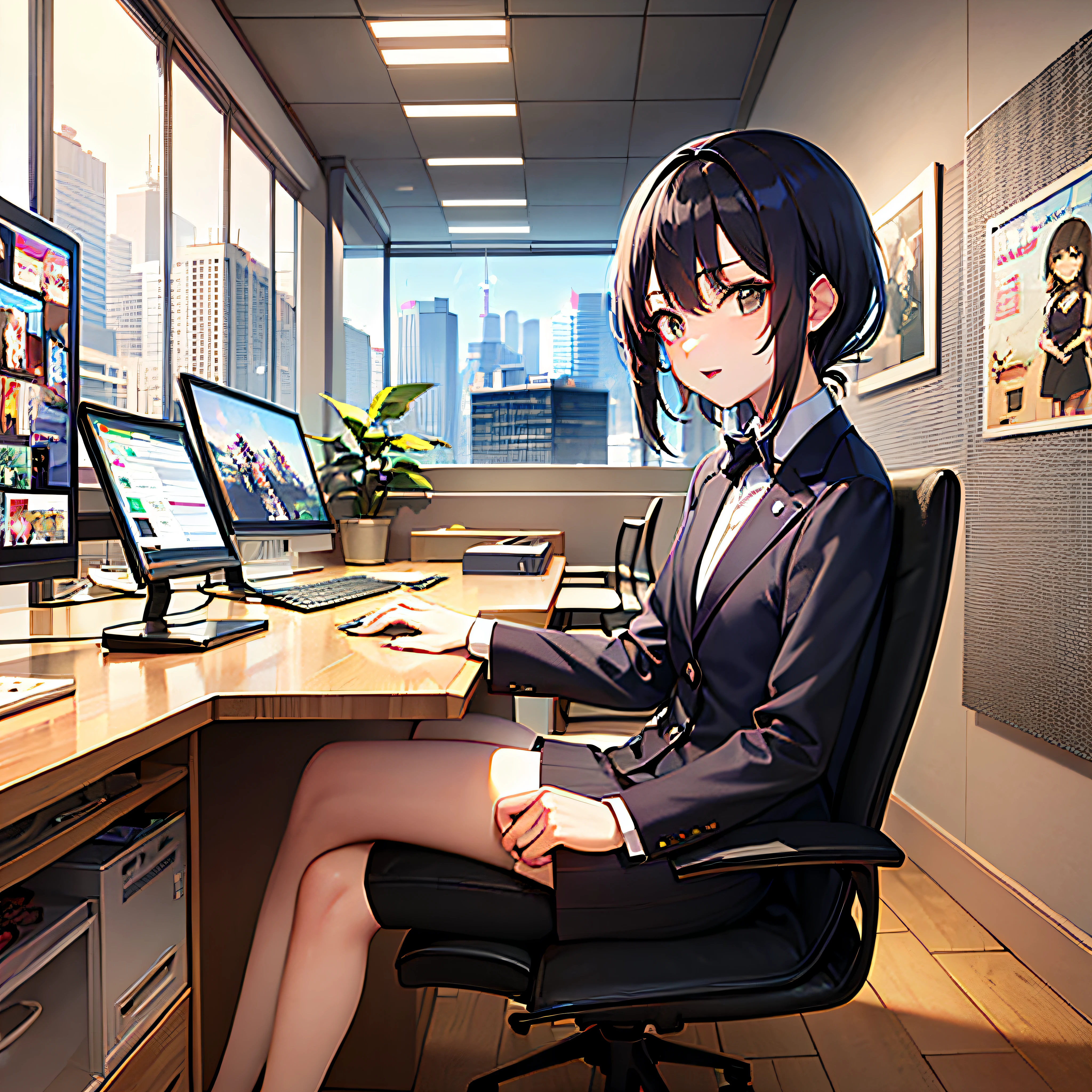 2. Fit the game:Animation company、Management games、Start a company、Strategic management、Role playing
3. Game theme:Animation industry、CreativeDesign、Artistic creation、Business management、Fame spreads
4. Background image:City view、Office scene、Creative studio、Anime exhibition、Person Meetings
1. Two-dimensional style:lovly、Moe、vibrant with colors、Cartoonish、style of anime --auto