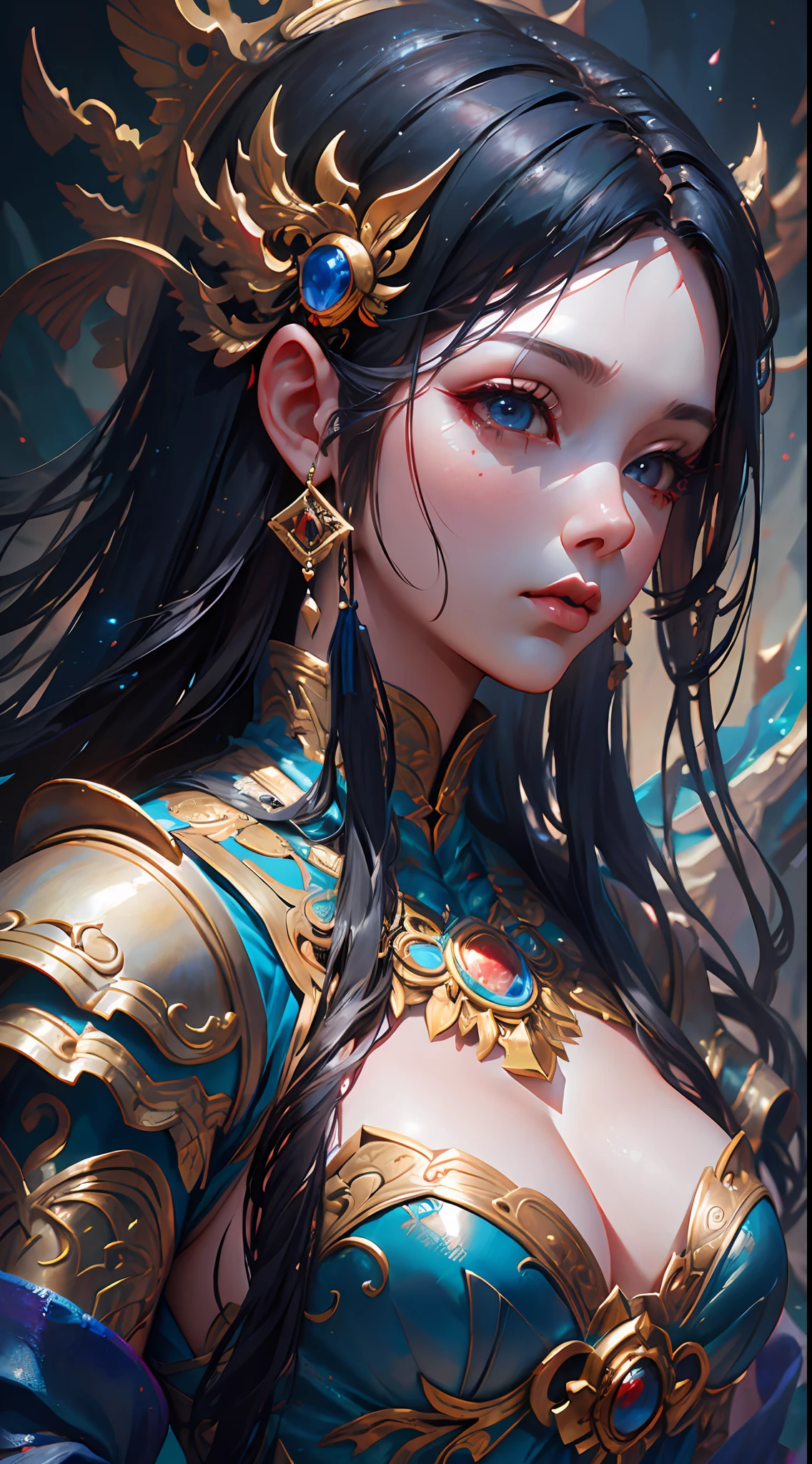 a close up of a woman in a women in a silver and red dress, chengwei pan on artstation, by Yang J, detailed fantasy art, stunning character art, fanart best artstation, epic exquisite character art, beautiful armor, extremely detailed artgerm, detailed digital 动漫艺术, artstation pixiv 上的 artgerm, armor girl