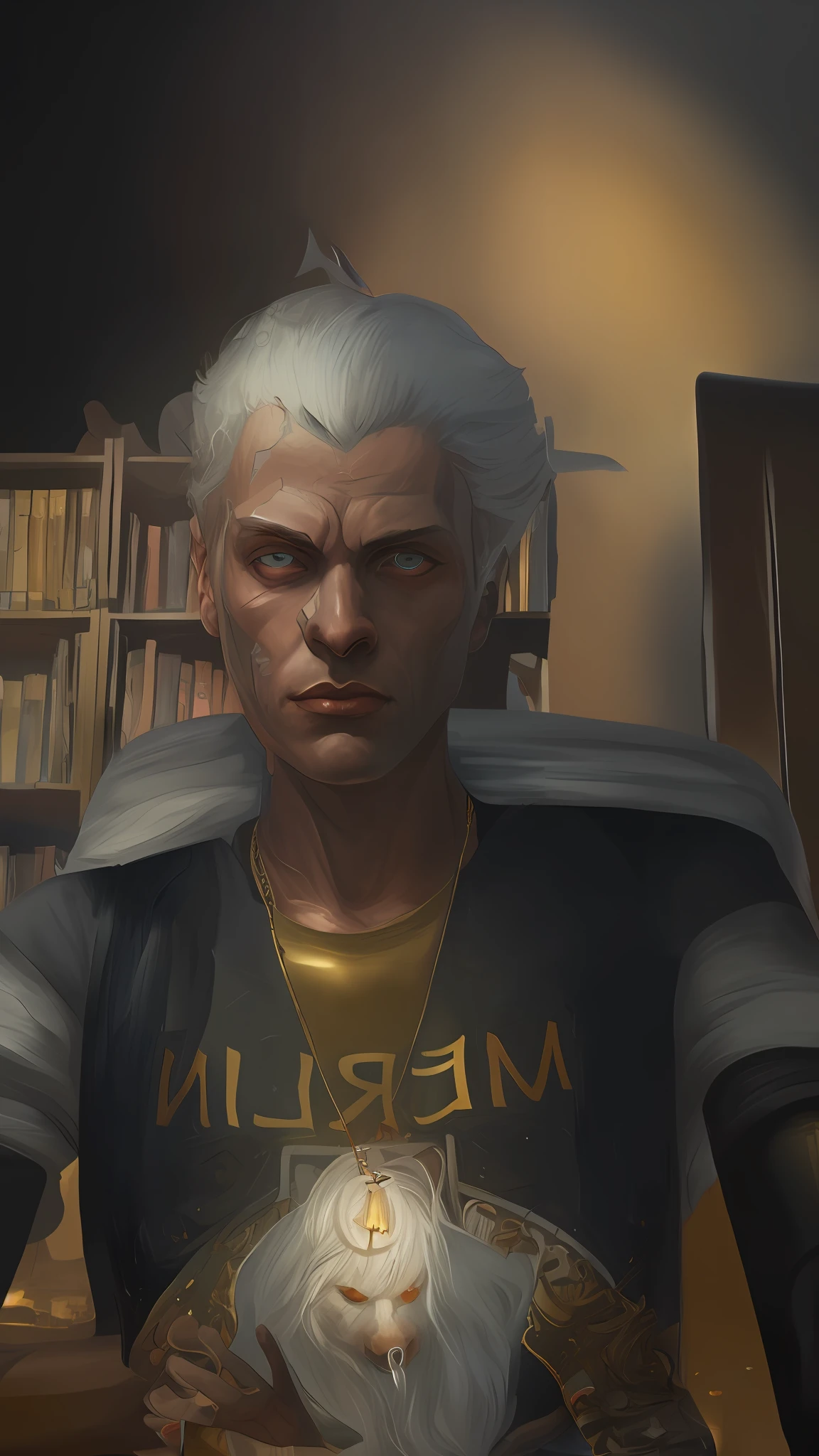 (Painting:1.3) of (Detailed illustration:1.3) A (full body:1.3) shot at 8k resolution, splash art, fantastic comic book style, photorealistic, intense look, anatomical photorealistic digital painting portrait of a (old male:1.3) human (warrior:1.3) in black and gold intricate (heavy armor:1.3) in a (dark and moody universe:1.3), light particle, very detailed skin,samurai, very detailed eyes, (elden ring style:1.3), (warhammer style:1.1), concept artist, global illumination, depth of field, splash art, art by artgerm and greg rutkowski and viktoria gavrilenko