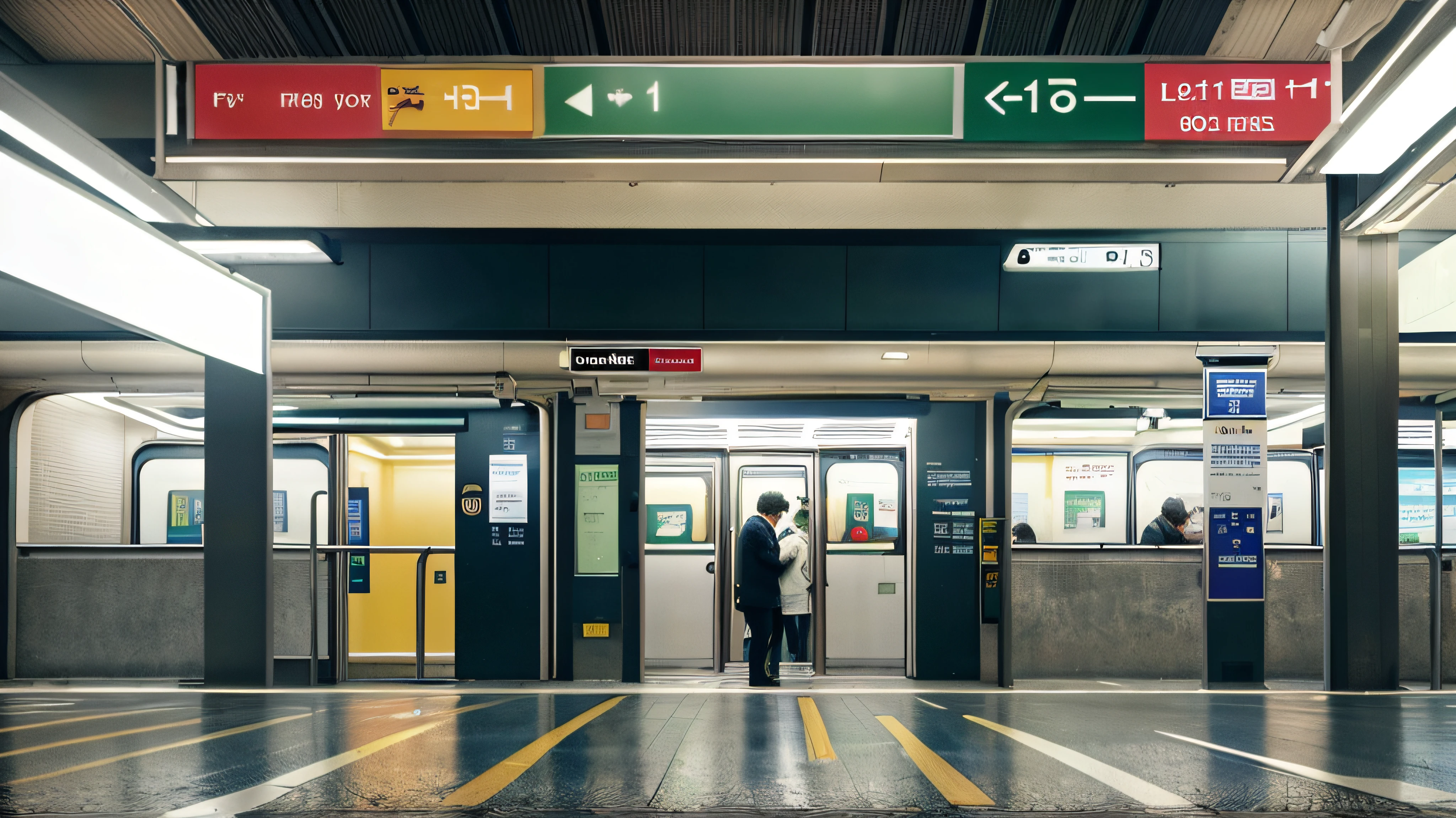 cidade, crowded subway, full HD, neon --auto