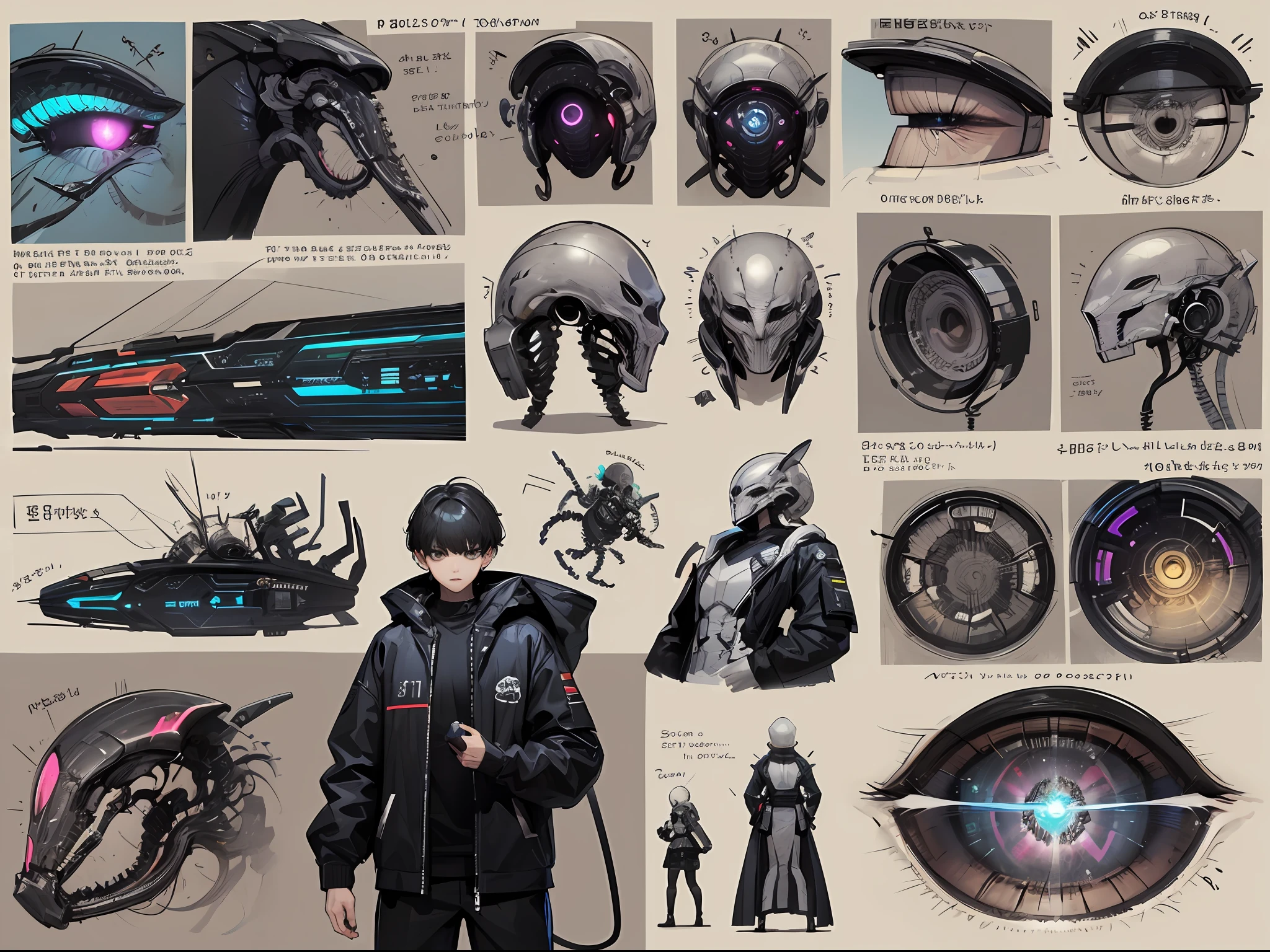 A detailed、Smooth shadows、neons、（（isometria））Rendering of the world of alien predator sci-fi organic technology，intrikate、gracefully、illustratio ，（（Cool boy）），（flathead，Short Hair Hair，scar）