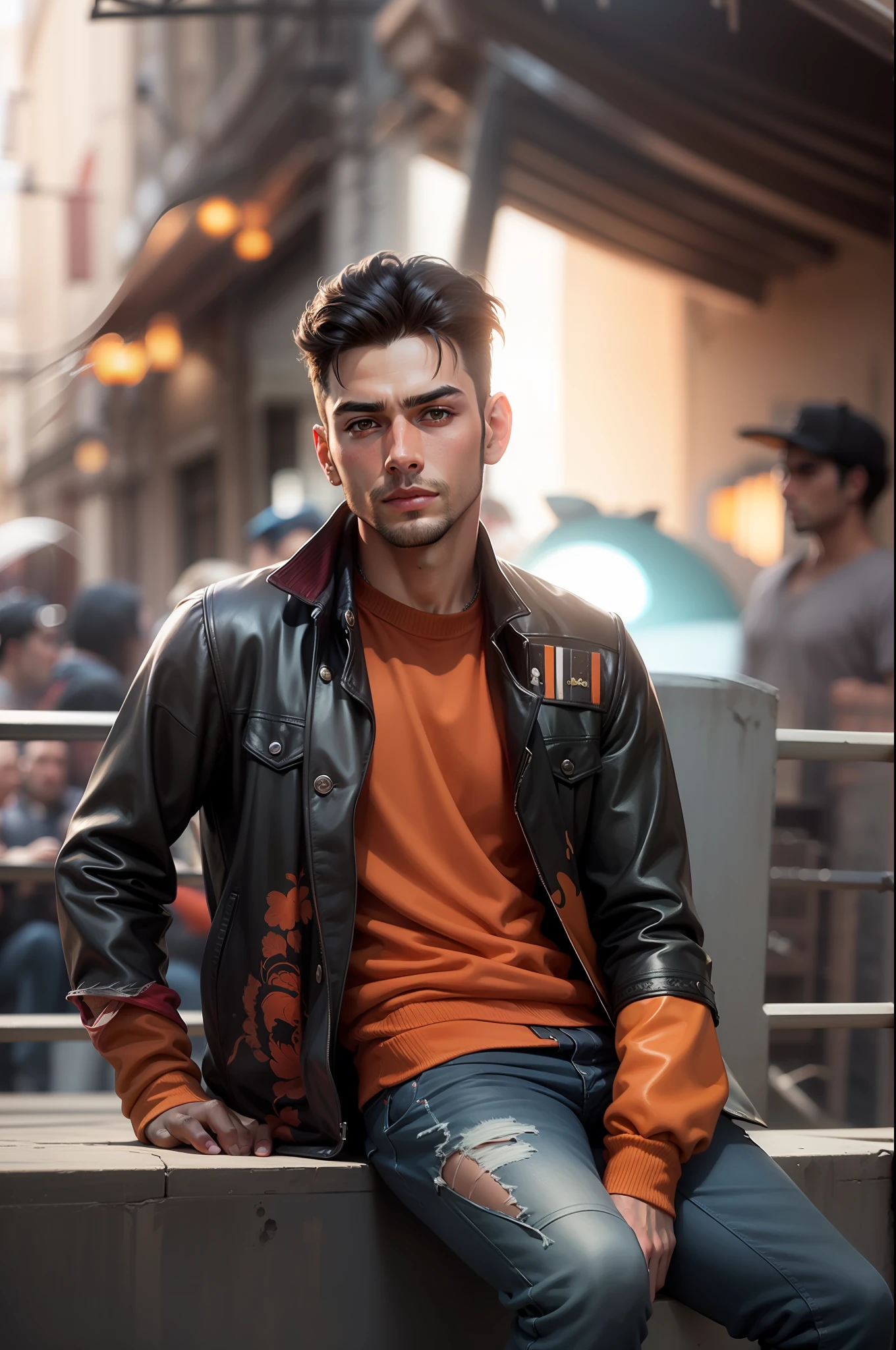 Change background syberpunk handsome boy. realistic face . 8k ultra realistic