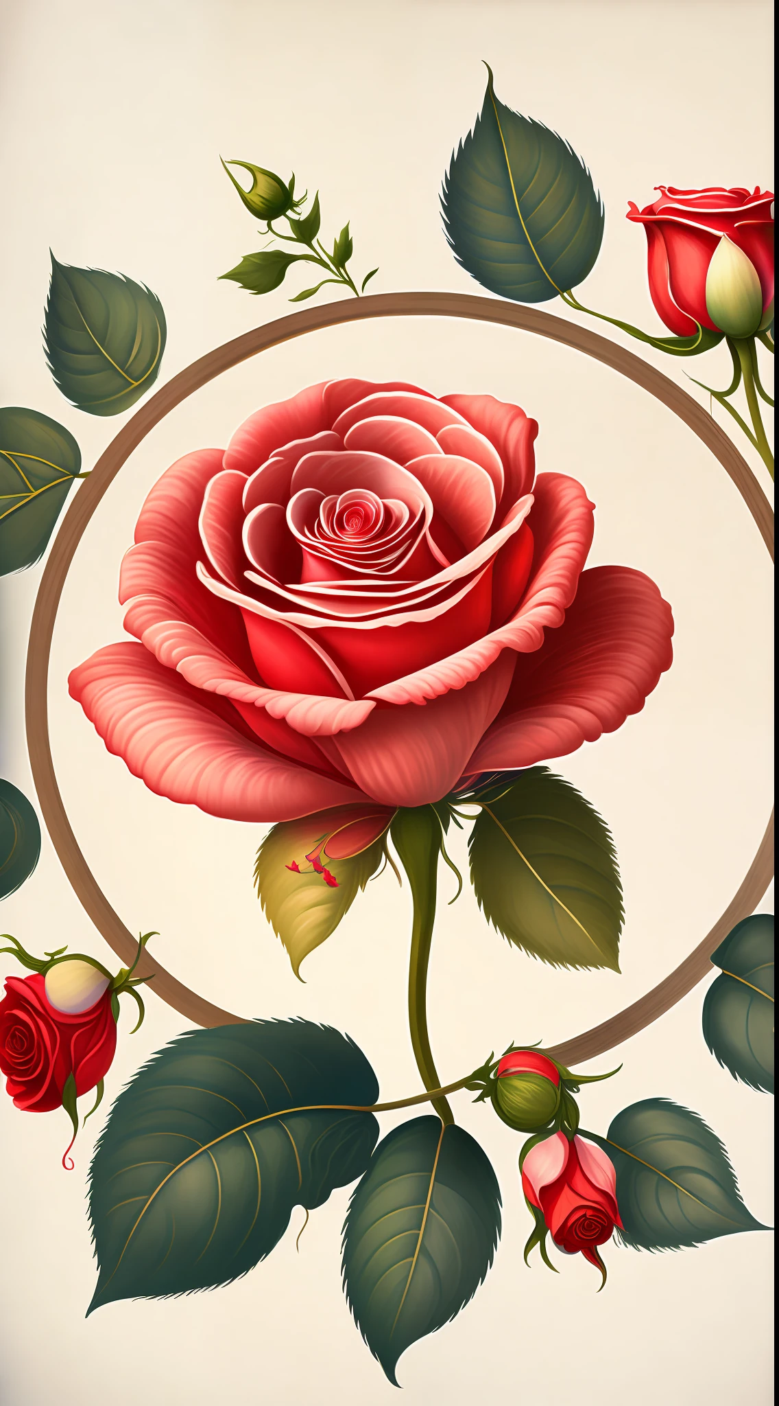 A French rose in a circle, arte vetorial para estampar camiseta