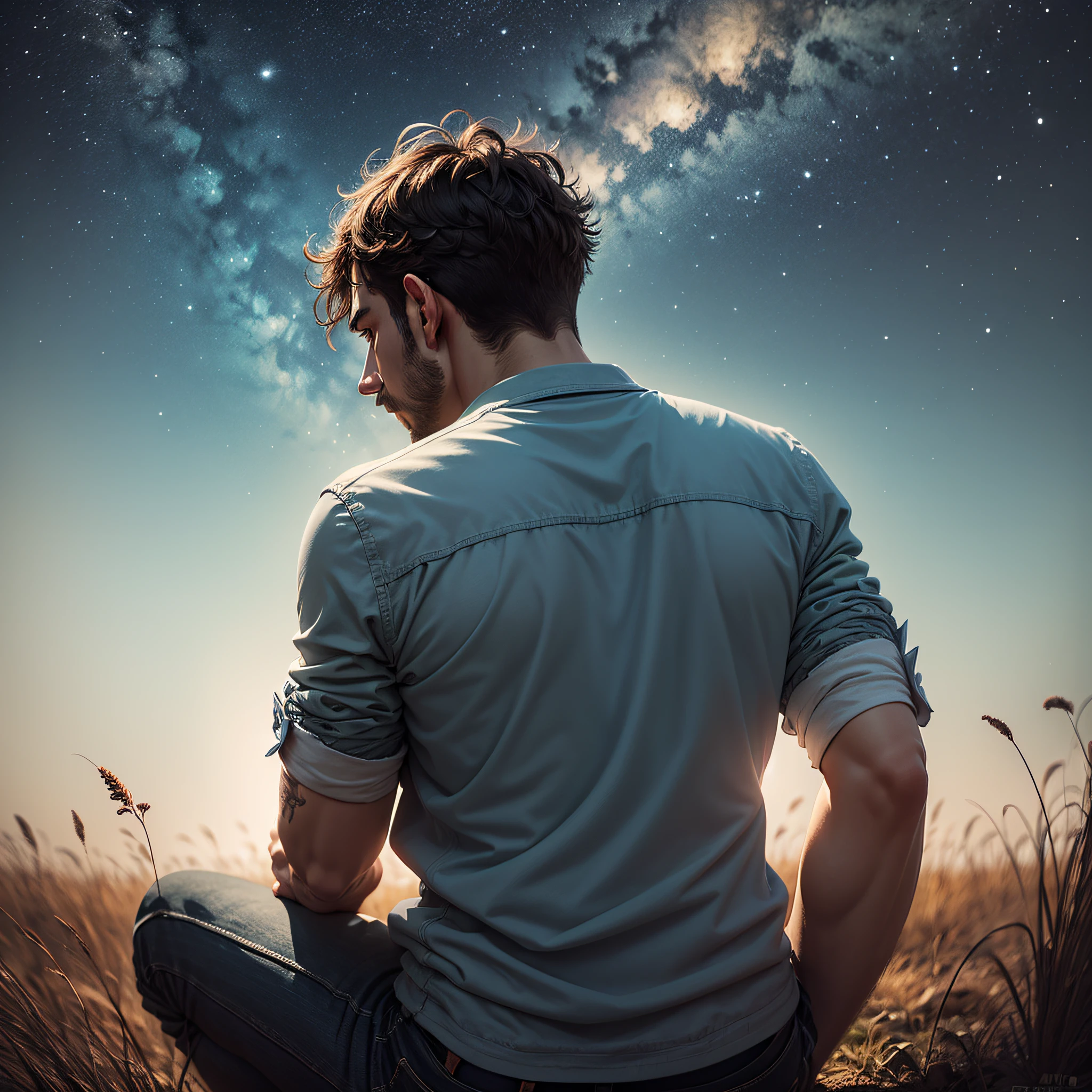 El hombre observando  el universo --auto