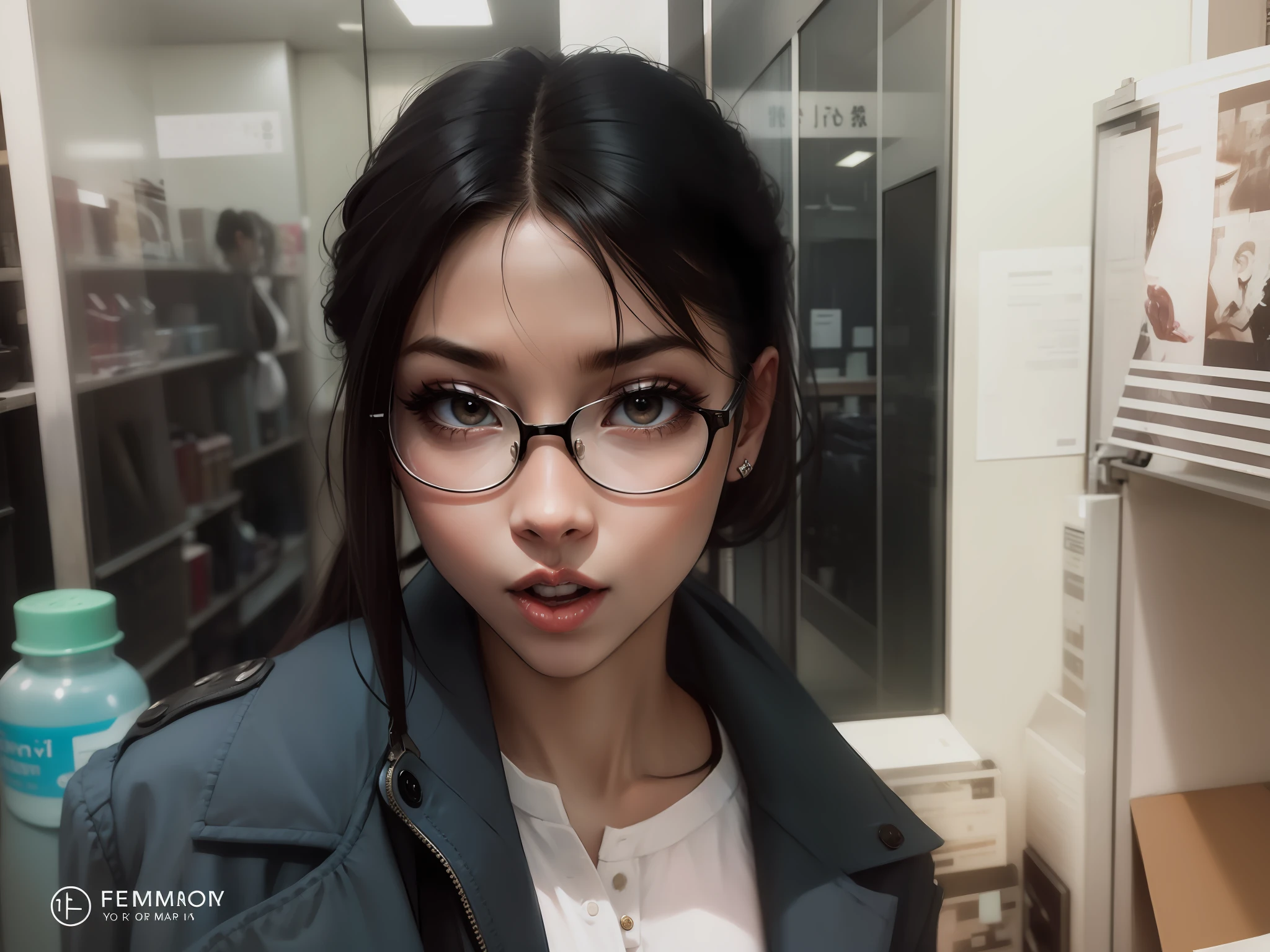 femminine、oral sexy、eye glass