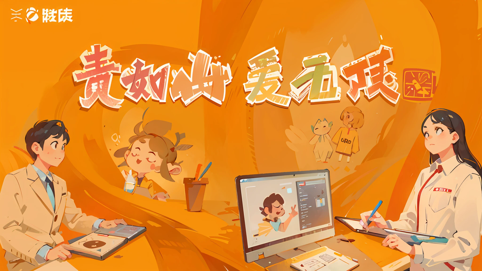 There was a girl sitting at a table,Holding a laptop and a cup of coffee,High fidelity illustration style,flatillustration,Illustration style,Animated illustration style,Detailed 2D illustration,digital 2d illustration,cartoon style illustration,Business Illustration,2D illustration
