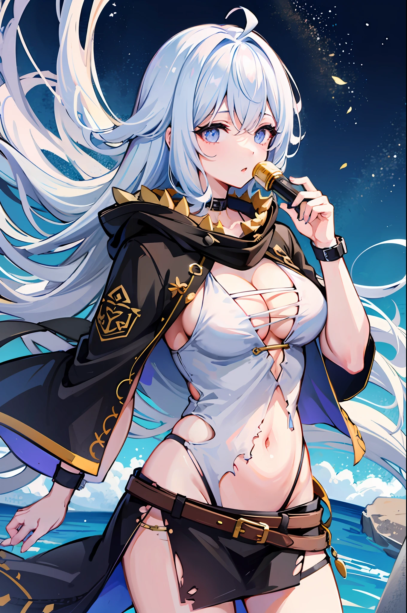 masterpiece,1girl,solo, torn_clothes,bandges,sarashi,hood, oxygen mask,