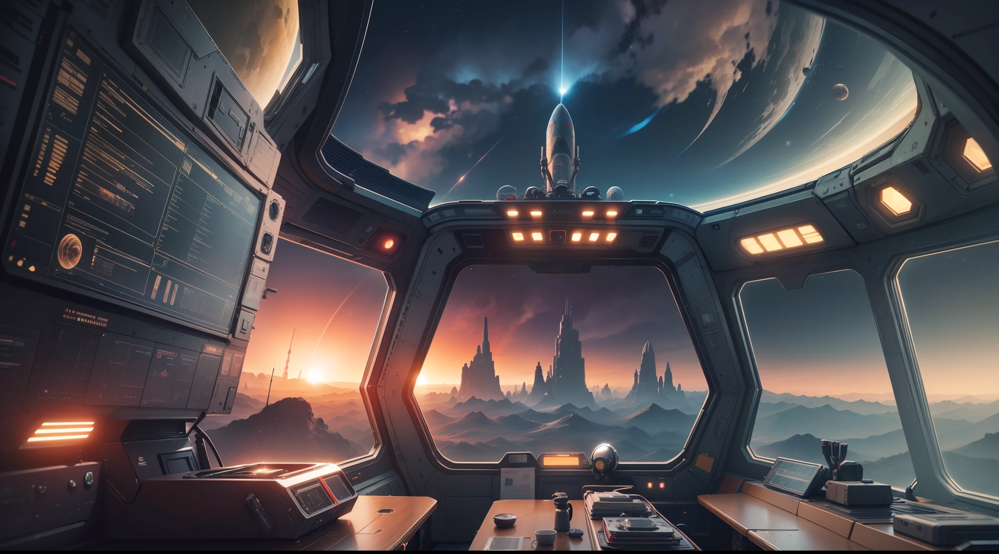 view from the cabin of the spacecraft No Man's sky looking like Elite Dangerous, photo taken by Justin Minns