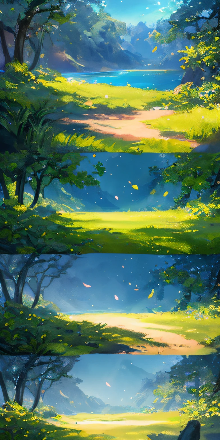Masterpiece, best quality, (very detailed CG unity 8k wallpaper) (best quality), (best illustration), (best shadows) Nature&#39, blue sea,delicate leaves petals of various colors falling in the air light Tracking, super detailed --v6