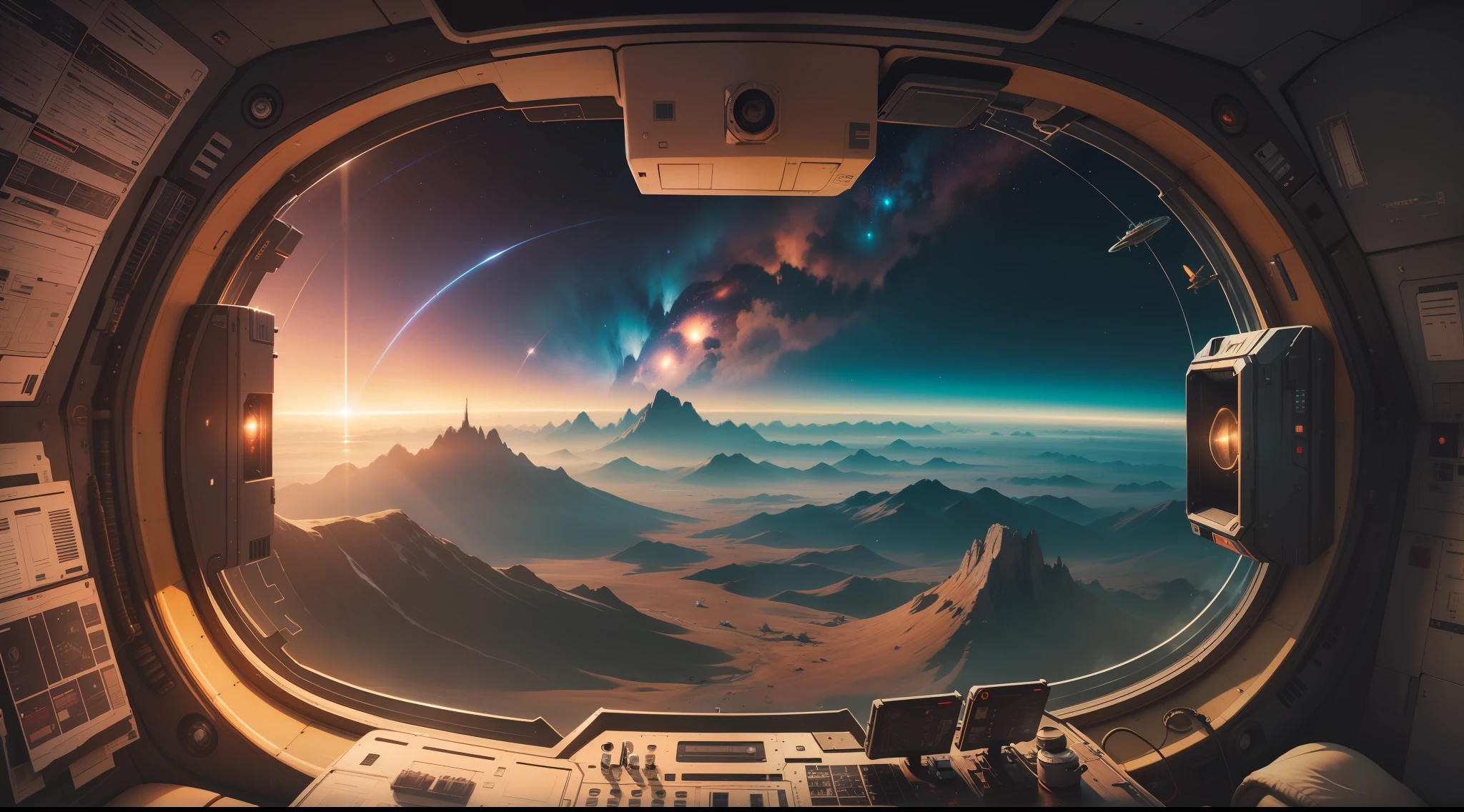 view from the cabin of the spacecraft No Man's sky looking like Elite Dangerous, photo taken by Justin Minns