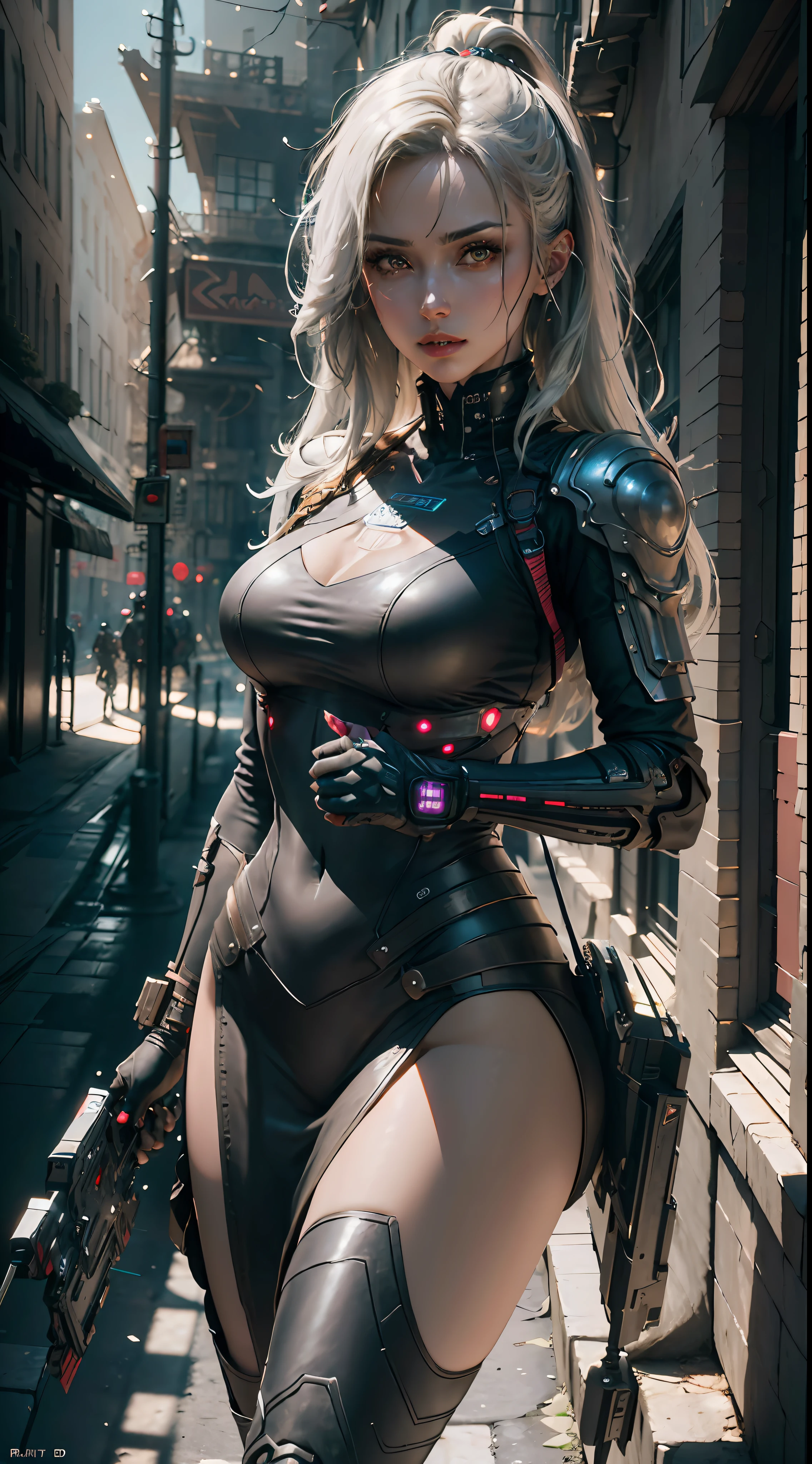 ((Best quality)), ((masterpiece)), (detailed:1.4), 3D, an image of a beautiful cyberpunk female,HDR (High Dynamic Range),Ray Tracing,NVIDIA RTX,Super-Resolution,Unreal 5,Subsurface scattering,PBR Texturing,Post-processing,Anisotropic Filtering,Depth-of-field,Maximum clarity and sharpness,Multi-layered textures,Albedo and Specular maps,Surface shading,Accurate simulation of light-material interaction,Perfect proportions,Octane Render,Two-tone lighting,Wide aperture,Low ISO,White balance,Rule of thirds,8K RAW,