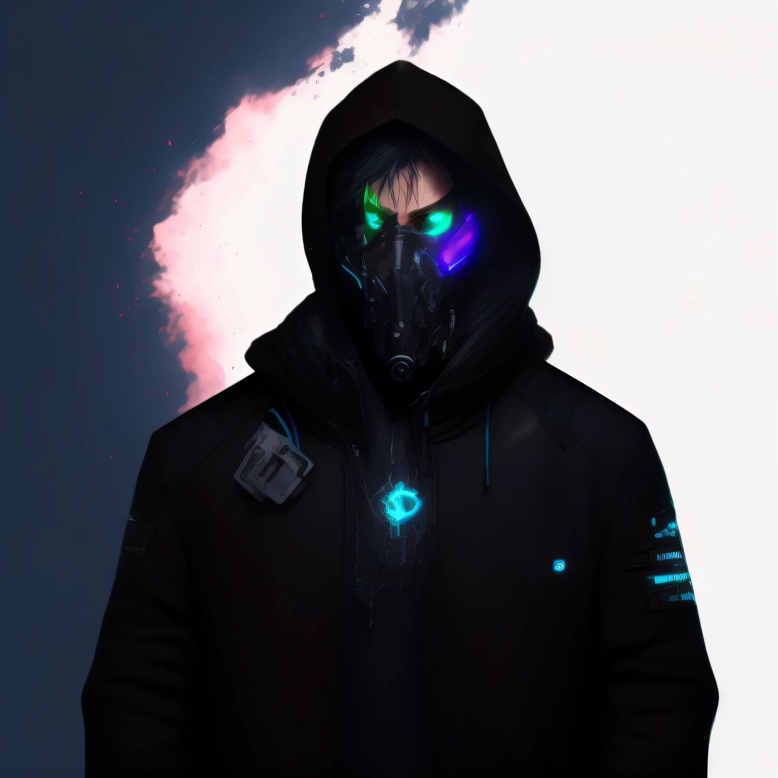 Homem de jaqueta preta com luz verde no rosto, hacker cyberpunk, cara cyberpunk, Garota de anime cyberpunk com capuz, Cyberpunk Rua Goon, Retrato do personagem darksynth, Retrato de um homem cyberpunk, personagem cyberpunk, retrato cyberpunk, dark cyberpunk illustration, cyberpunk vestindo, Cyberpunk Streetwear, cyberpunk hero, Holograma Sci - Capuz FI, arte do personagem cyberpunk