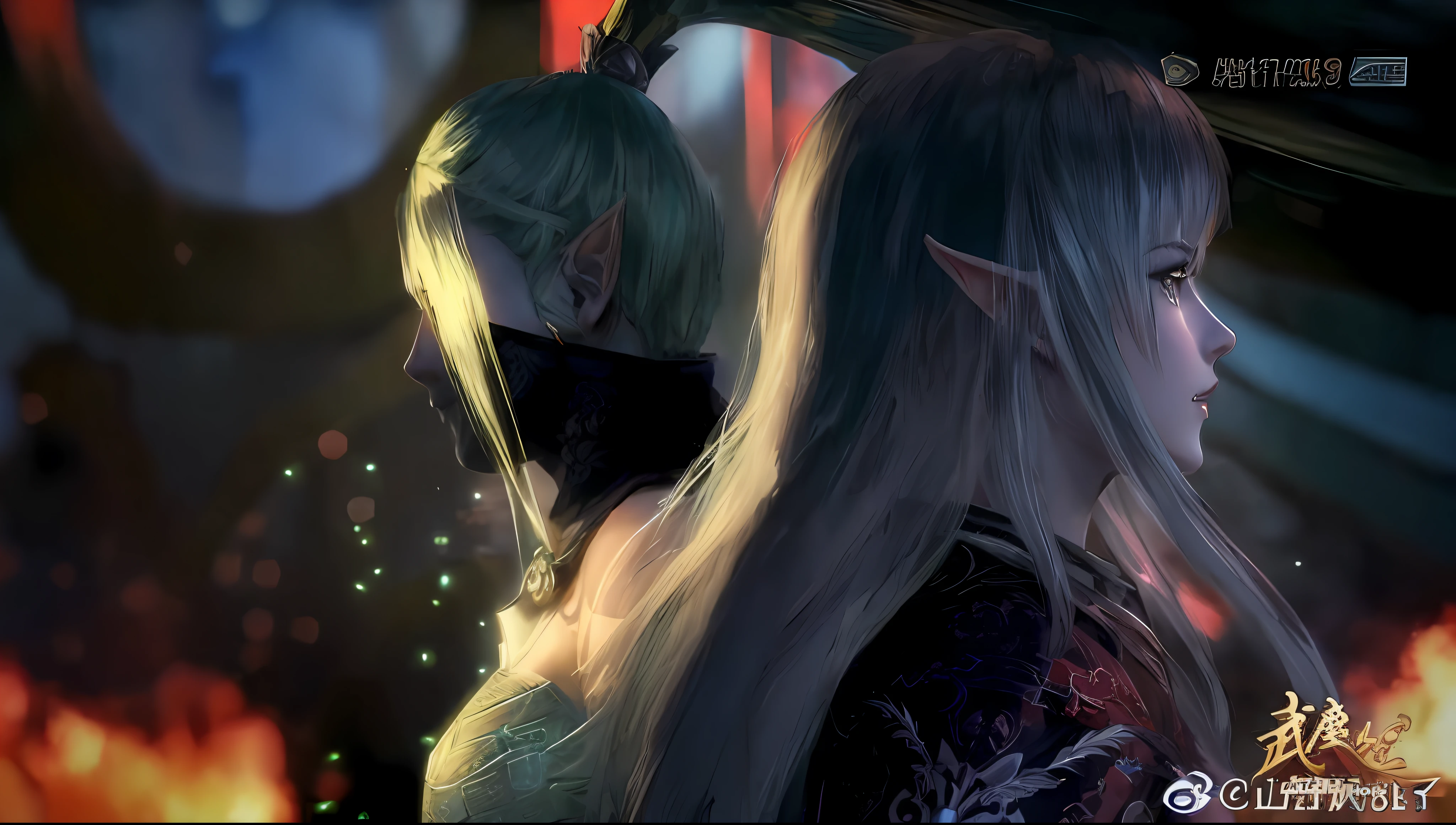 a close up of a woman with long hair and a sword, shadowbringers cinematic, blade and soul, from lineage 2, lineage 2 revolution style, side portrait of elven royalty, <mmorpgs scene, 2 b, 2b, v from devil may cry as an elf, cutscene footage, hidari and vlop, dead or alive 6