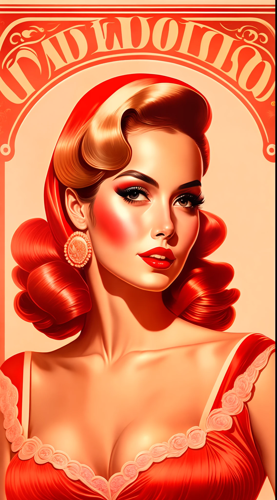[masterpiece], [best quality], [ultra-detailed], [vintage style], [romantic], [60s vibe], [pin-up], uma rosa vermelha dentro de um circulo.