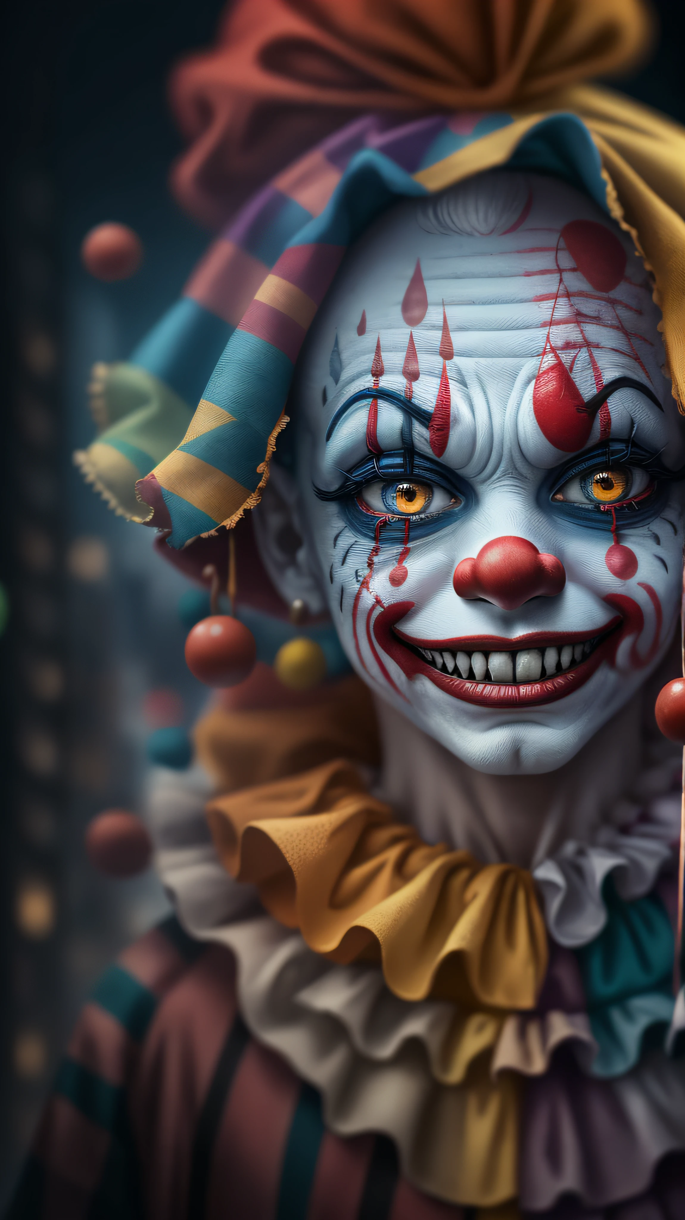 Logo, horror clown Art Logo, front of a creepy clown, com dentes afiados, in circle, fundo branco, minimal and pure, simples, Ultra Detalhado, Projeto Detalhado, vectorization, silhueta, 8k.