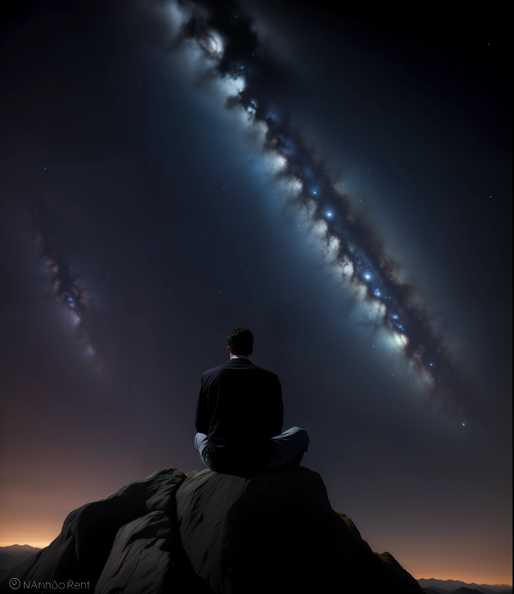 Man standing at the creation of the universe