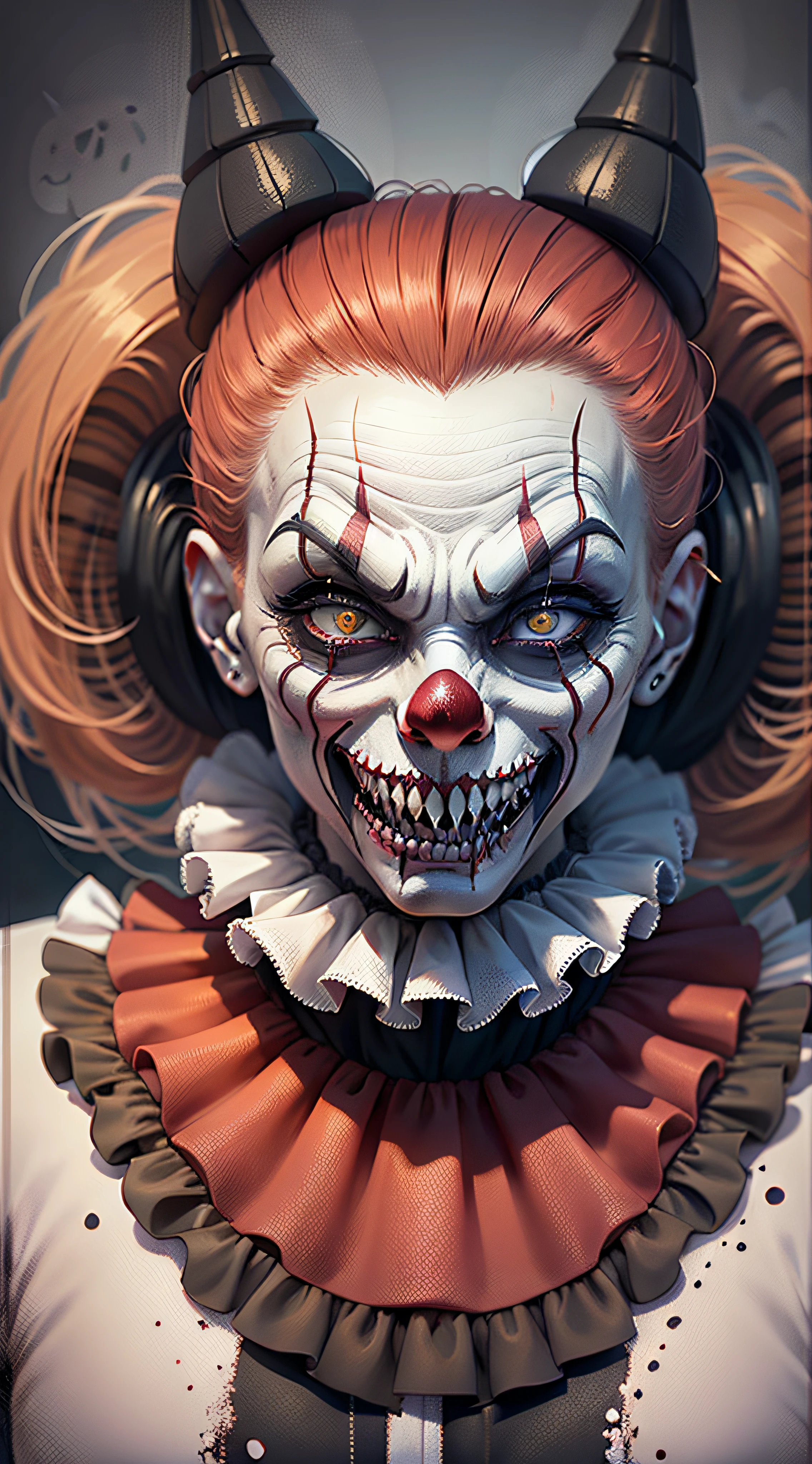 Logo, horror clown Art Logo, front of a creepy clown, com dentes afiados, in circle, fundo branco, minimal and pure, simples, Ultra Detalhado, Projeto Detalhado, vectorization, silhueta, 8k.