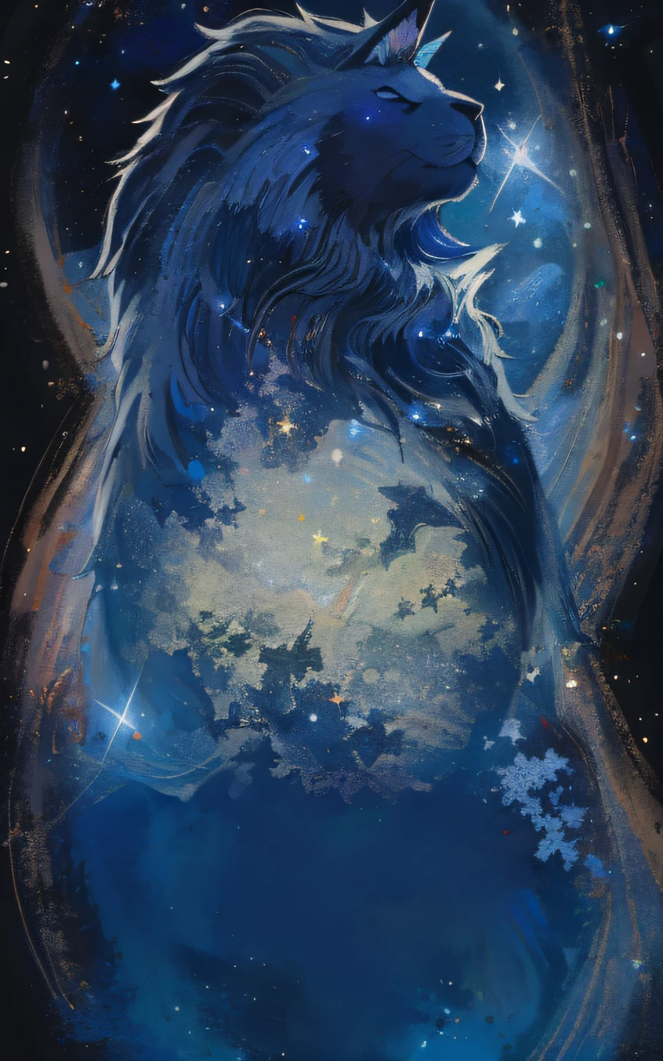 high qulity,Impeccable,(leone:1.2),starlight sky,galactic,constellation,,Cards