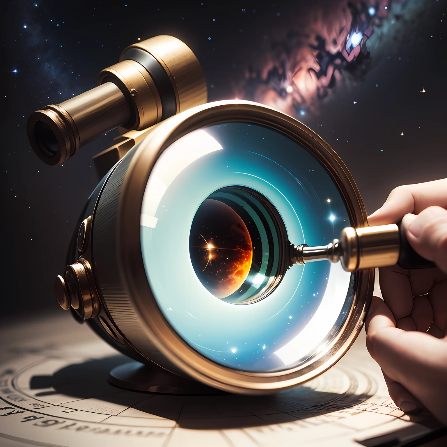 magnifying glass observing space --auto