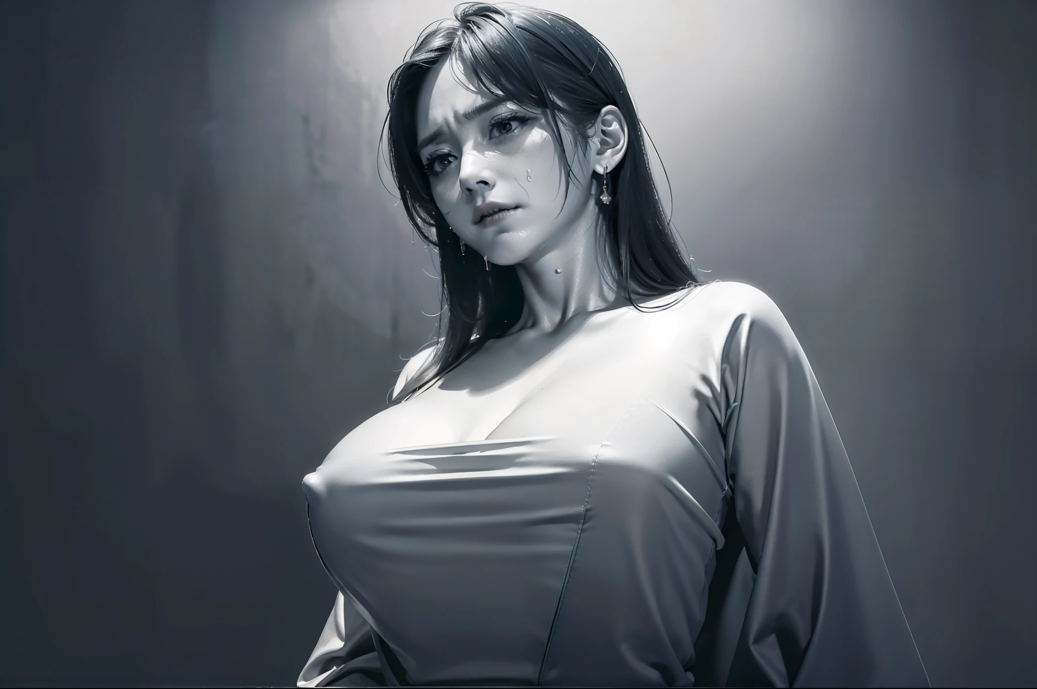 (best quality), (masterpiece), (highres), original, extremely detailed 8K wallpaper, (an extremely delicate), Best quality, masterpiece, (((disgusted and unhappy expression))), (((disgusted face, unhappy face))), Frown, ultra high res, (photorealistic:1.4), raw photo, street photography, photo of a Taiwanese young girl, She play with her own breasts, sweat, sweaty body, (sheer fabric:1.25)(loose:1.5)lace strapless dress, (((huge)saggy breasts)), (bare breasts), (((erect nipple))), ((areolas)), (Korean(kpop idol)), ((puffy eyes)), deep shadow, low key, cold light, deep contrast, bokeh, depth of field, below angle, low angle, (looking at viewer, softly smiling), a photo of a inside a subway, neoism, background crowds, people in backgrounds, ((upper body)), ((straight photo)), exposure blend, medium shot, bokeh, (hdr:1.4), high contrast, (cinematic, teal and orange:0.85), (muted colors, soothing tones:1.3), low saturation, (hyperdetailed:1.2), (nsfw:1.07),