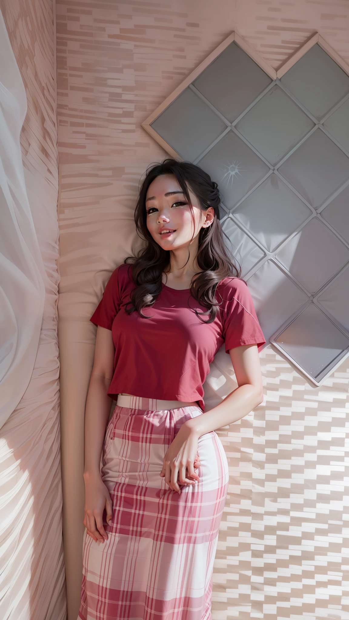 1girl, smiling korean woman, long curly hair, korean woman lying in bed, night, full body, white lace underwear, orgasmic expression, sexy pose, closeup, 8k, raw photo, best quality, masterpiece, realistic, photorealistic