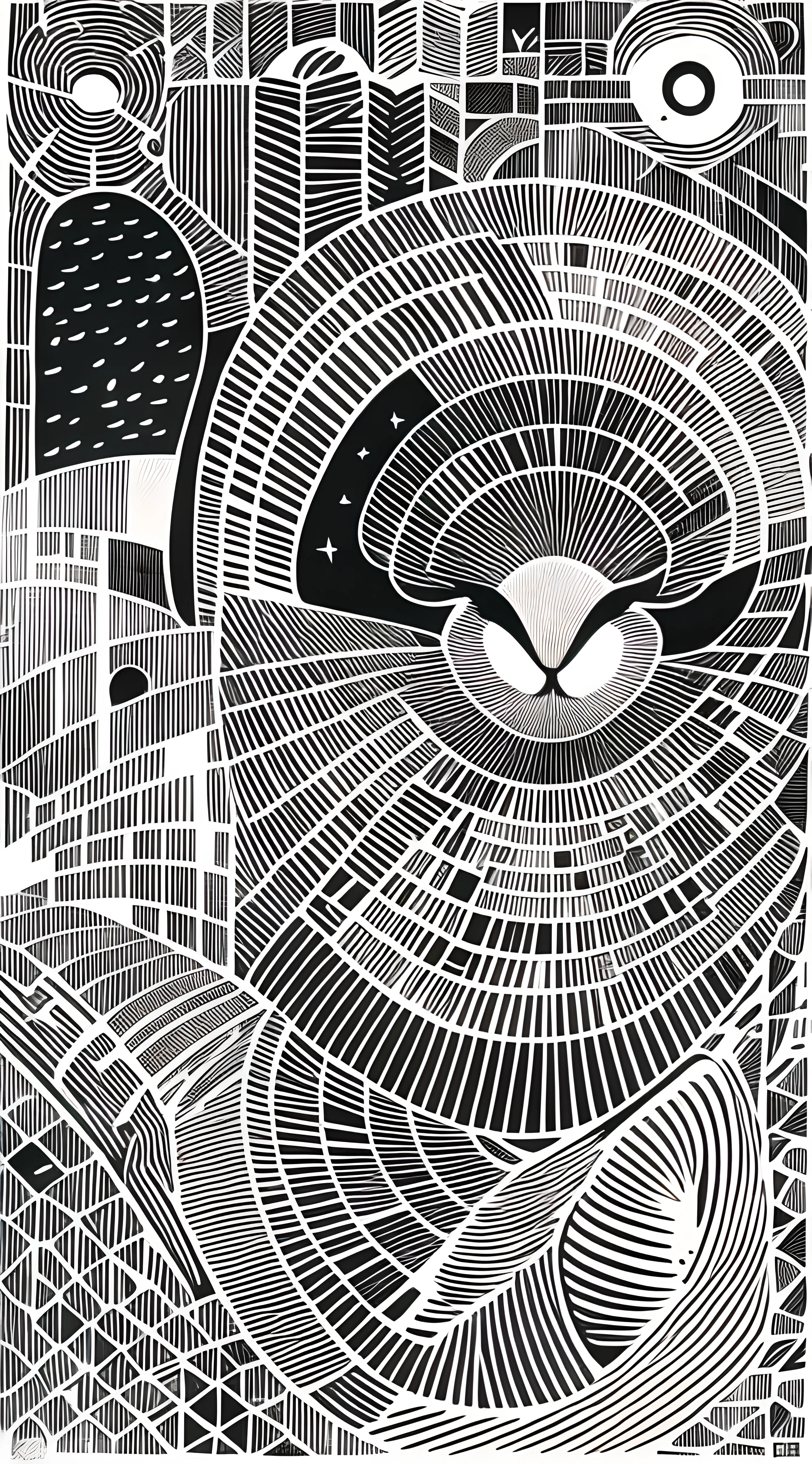 T-shirt logo, round shape,illustration of 2owls sitting by a church, stars surrounding them,using only black lines. Delimit the shapes and characteristics of the animal with carefully drawn lines, creating an elegant and stylized look. subtle details, finer and more precise lines. transparent background