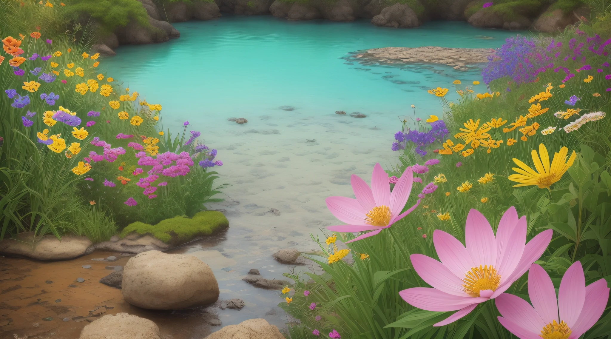 "Crie uma colagem de arte que combine imagens de diferentes elementos da natureza, como borboletas, flores e paisagens amplas, forming a visual composition that evokes a sense of freedom and connection to the world around us."