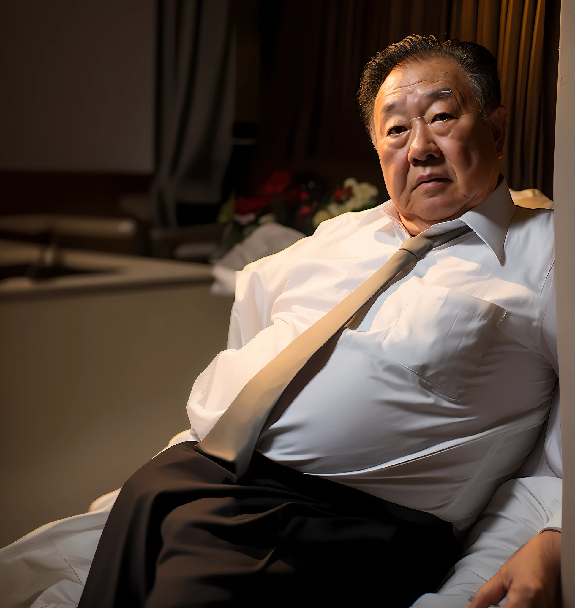 White colored shirt,Black trousers