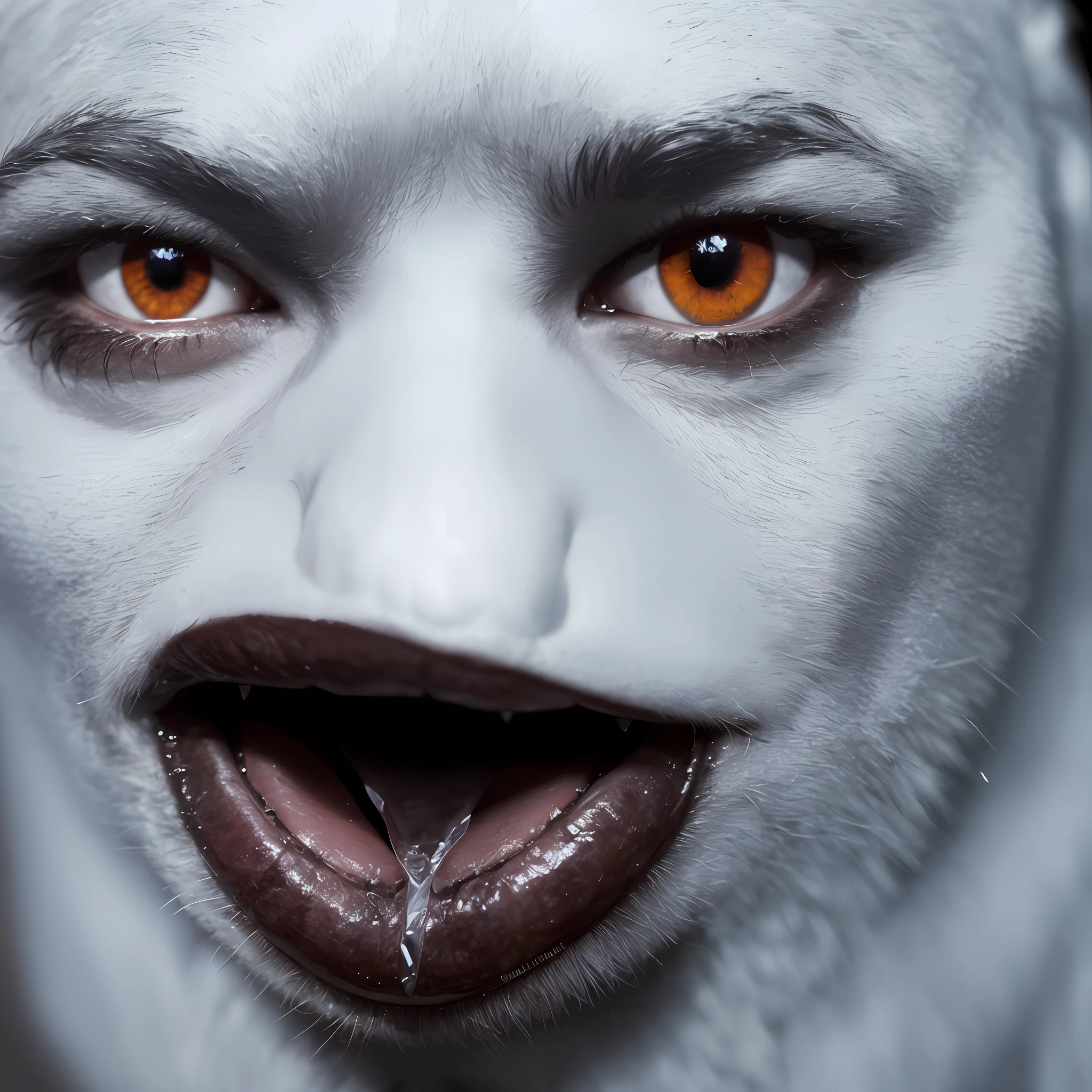 Un moustro de hielo, ultra detallado, 8k wallpaper, gigante, ojos negros, peludo, pelo blanco --auto