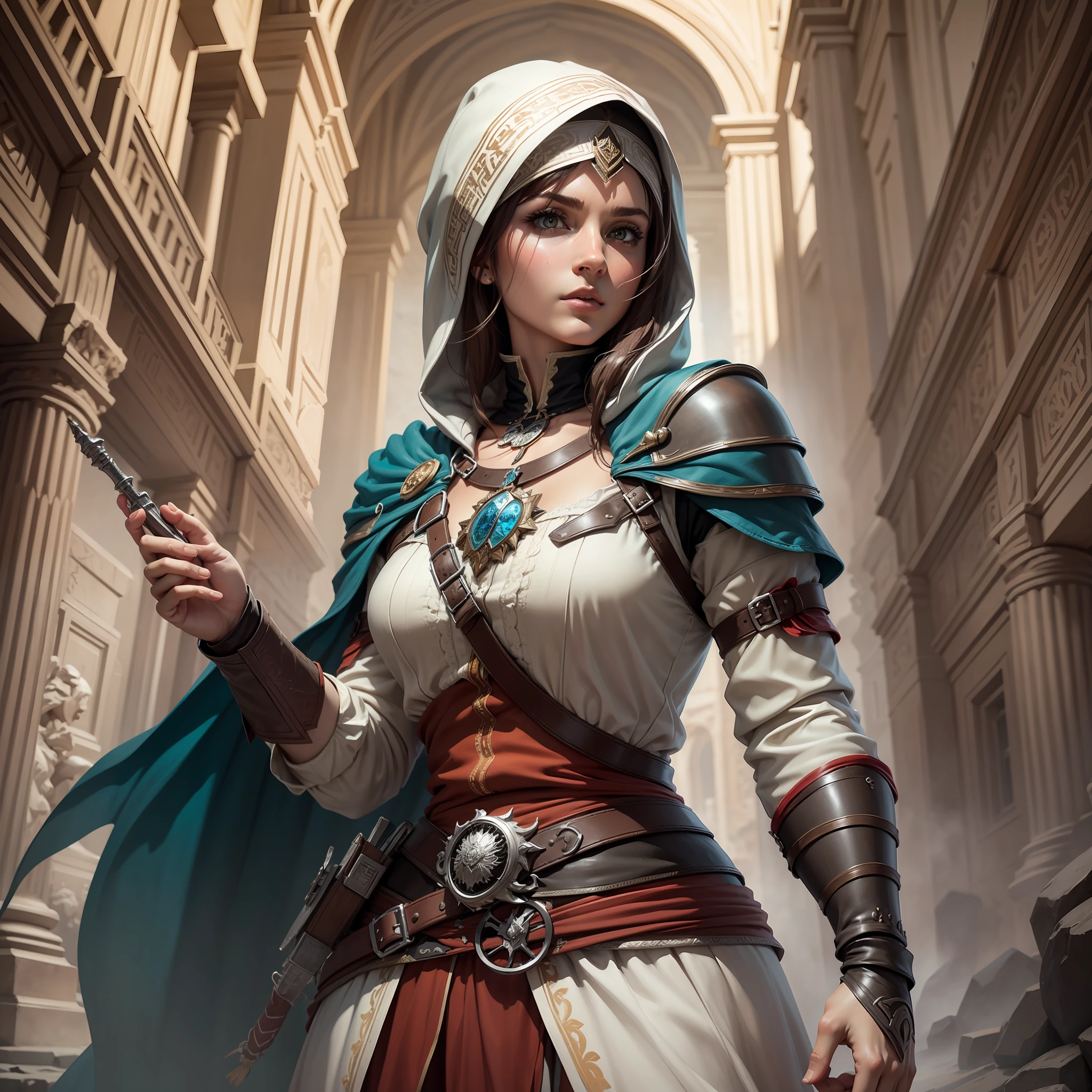 Sure! How about this prompt for your Assassin's Creed concept art in the style of Ancient Rome:

"Create a visually stunning and ultra-realistic concept art piece in the style of Assassin's Creed, set in Ancient Rome. Depict a young Roman girl wearing a traditional Roman dress with a hood. The scene should be cinematic and showcase the grandeur of Ancient Rome. Ensure the artwork is in 8K resolution to capture every intricate detail."