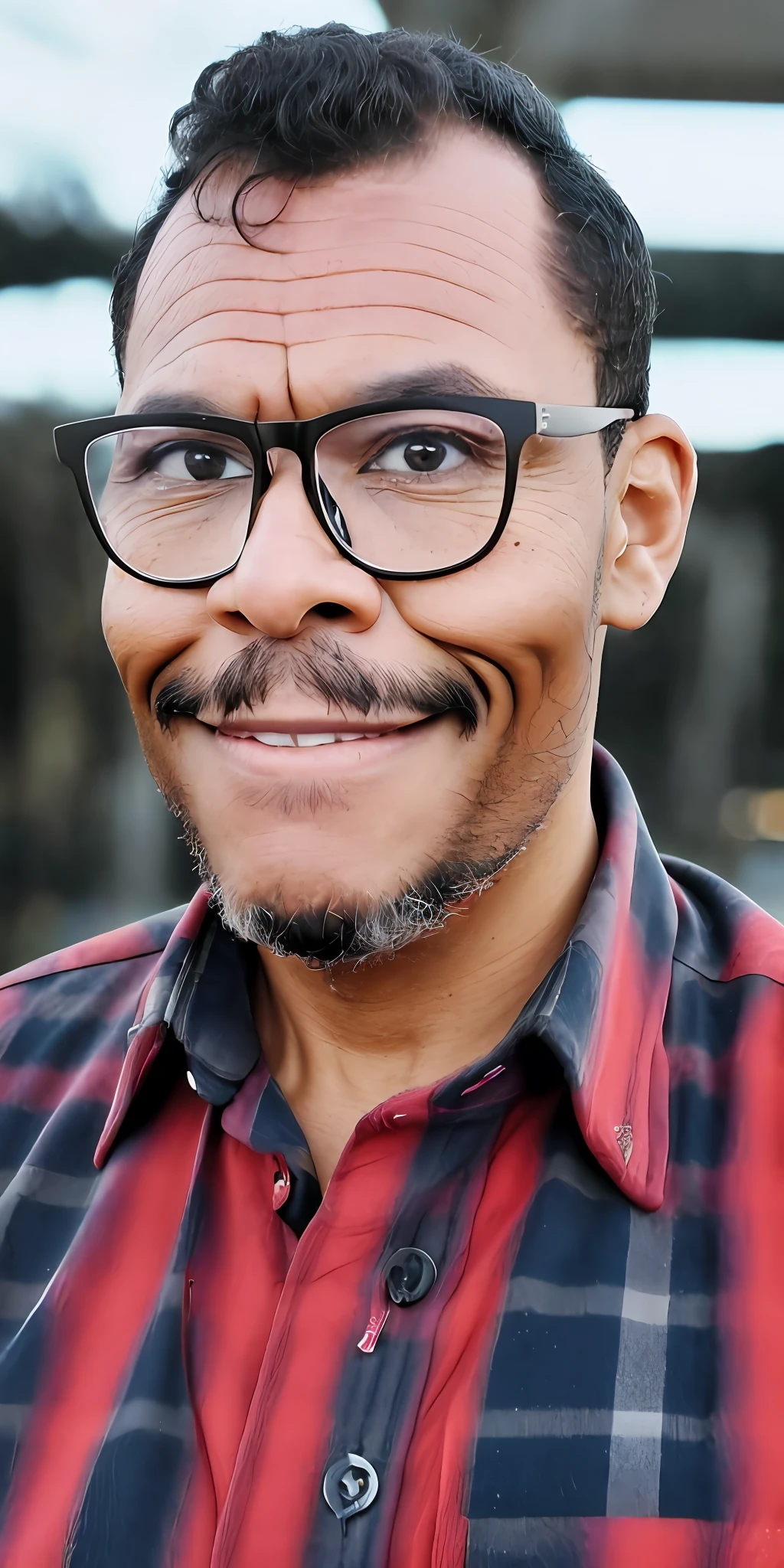 guttonerdvision6, fotografia premiada de um homem de 48 anos de oculos,  man style rustic lumberjack, serious countenance, com barba longa, olhos brilhantes castanhos escuros, rosto definido e detalhado, detailed skin with apparent pores, wearing a plaid shirt and battered jeans. Photograph for documentation. (((fundo preto retroiluminado))). Iluminacao de estudio. UHD realista. fotografia profissional, O 50mm