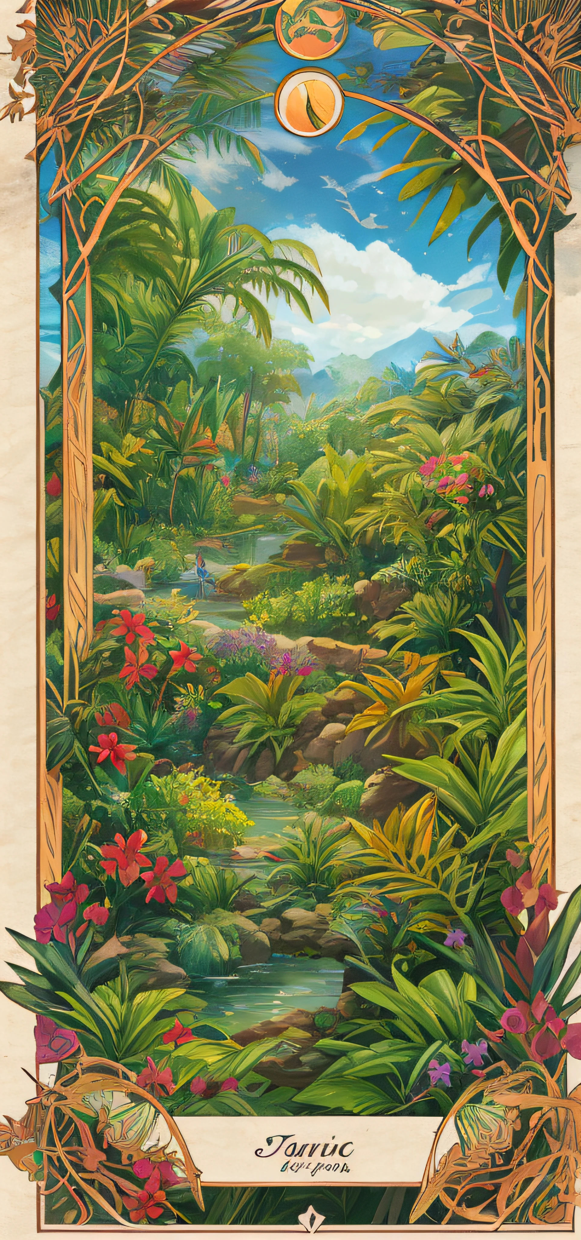 tarot  magic plants, jungle, detailed, elaborated ornament --auto