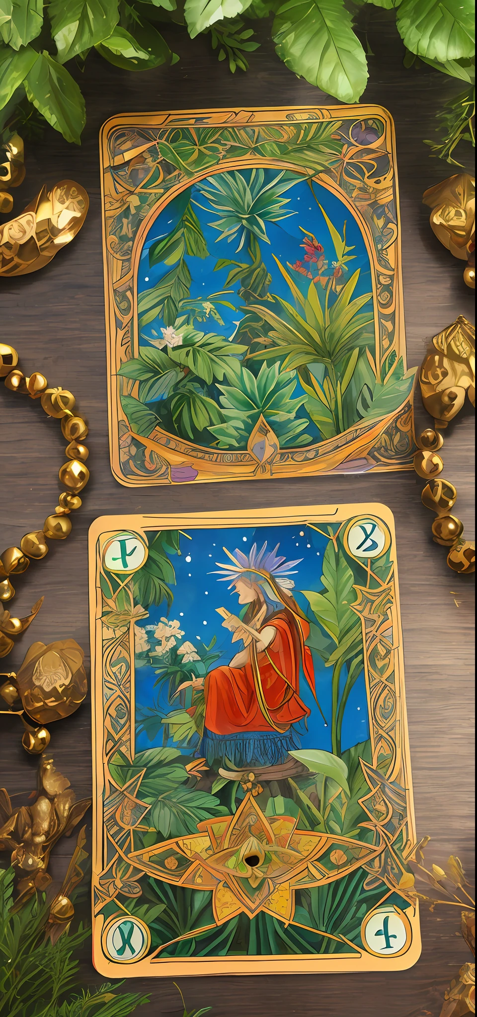 tarot  magic plants, jungle, detailed, elaborated ornament --auto