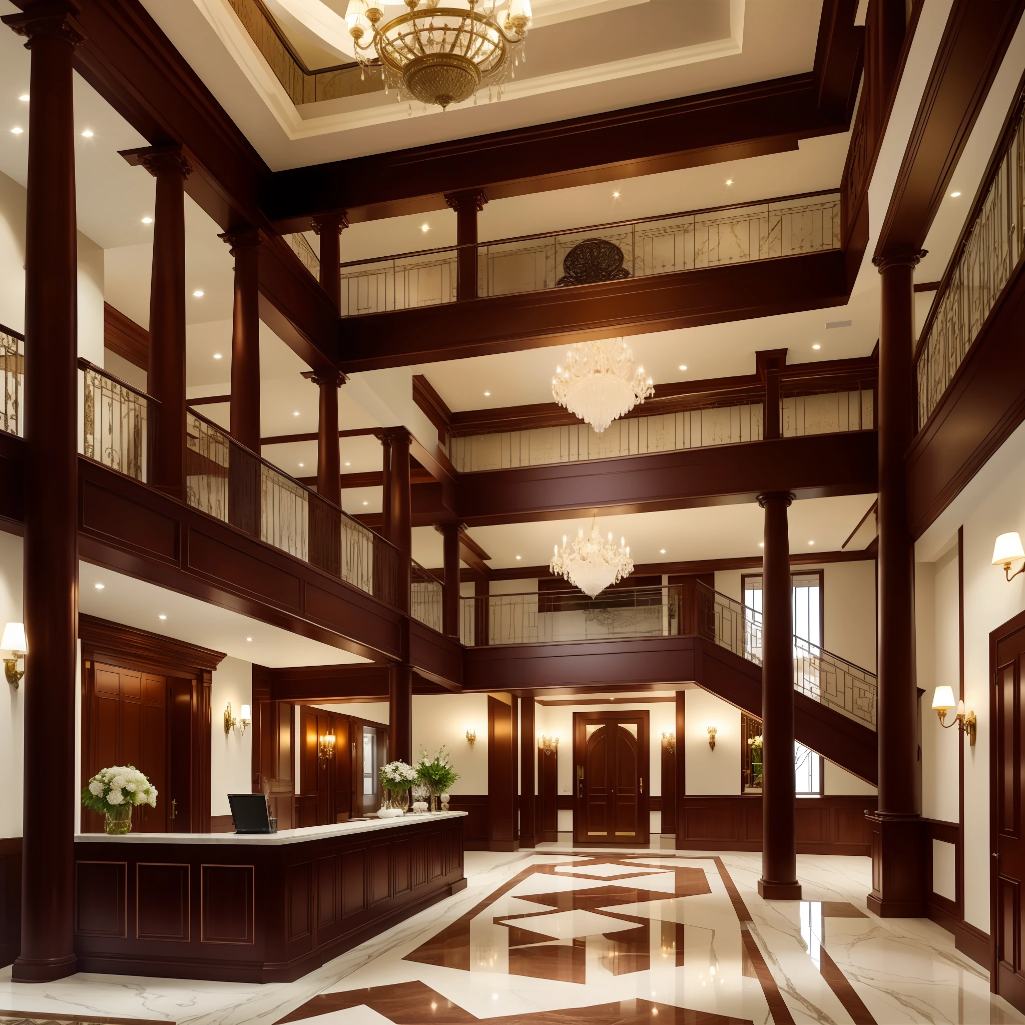 A luxurious setting, such as a hotel or a grand mansion. The atmosphere is opulent, with exquisite furnishings and elegant decor. In a lavish hotel, imagine a spacious lobby adorned with sparkling chandeliers, plush velvet sofas, and a grand staircase leading to the upper floors. The walls are adorned with intricate artwork, and there is a concierge desk where impeccably dressed staff members attend to the guests' needs. In a grand villa, picture a sprawling estate with manicured gardens, a glistening swimming pool, and a sweeping driveway leading up to the majestic entrance. The architecture is magnificent, featuring columns, balconies, and large windows that offer breathtaking views of the surrounding landscape. The interior is filled with lavish amenities, such as marble floors, a grand piano, and a gourmet kitchen. These extraordinary places exude a sense of sophistication and offer a haven of luxury for those who enter their doors.