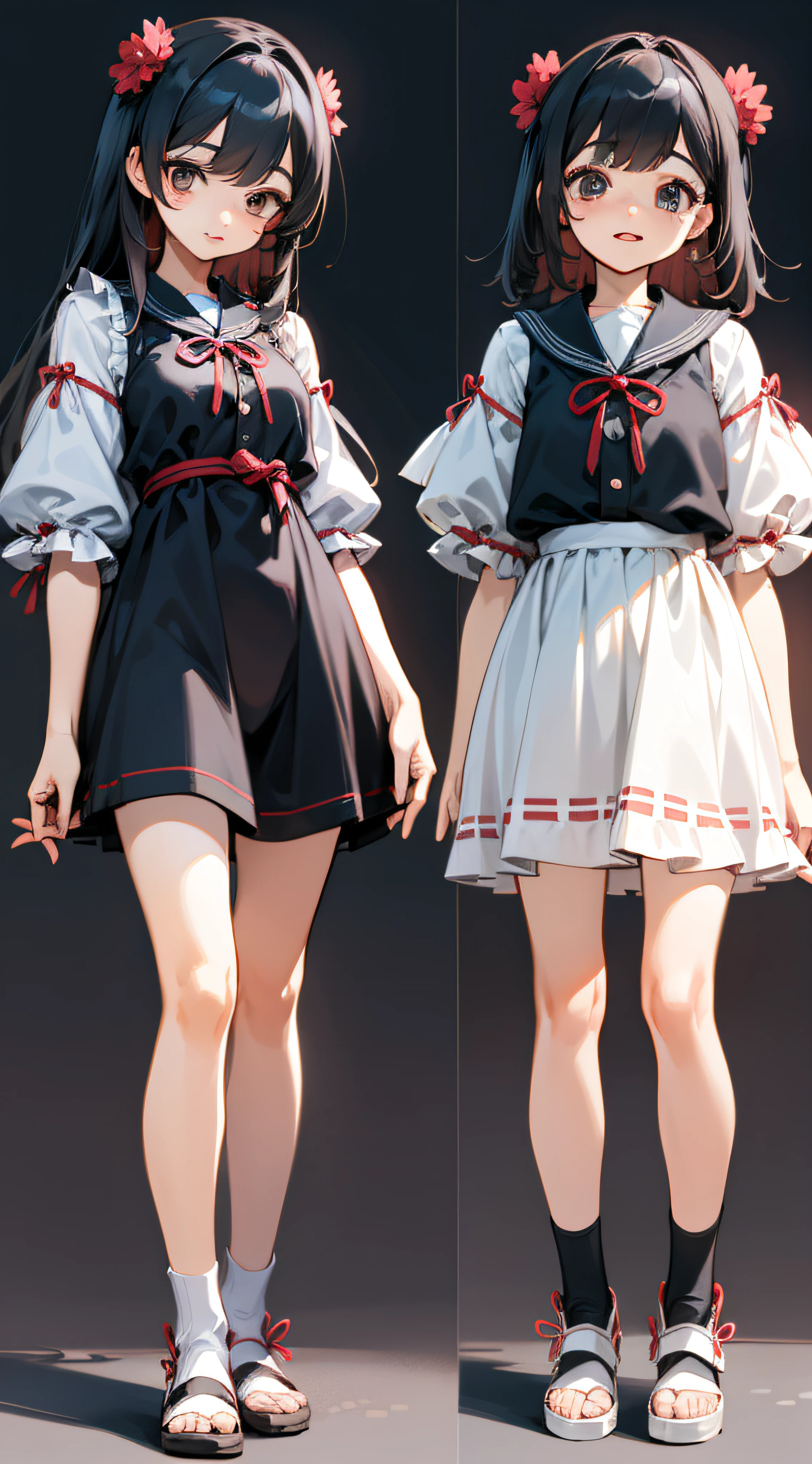 Standing Picture All body in The front babes animated characters(1womanl) summer clothing Energetic child detailed full-body concept trending on pixiv simplebackground