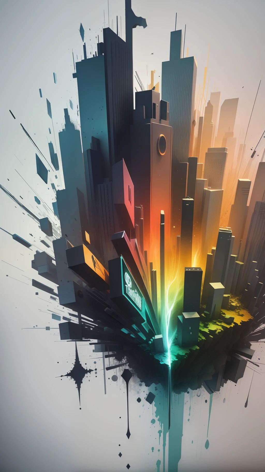 3d watercolor abstract,dark background,high resolution,high quality,colorful,green,red,blue
