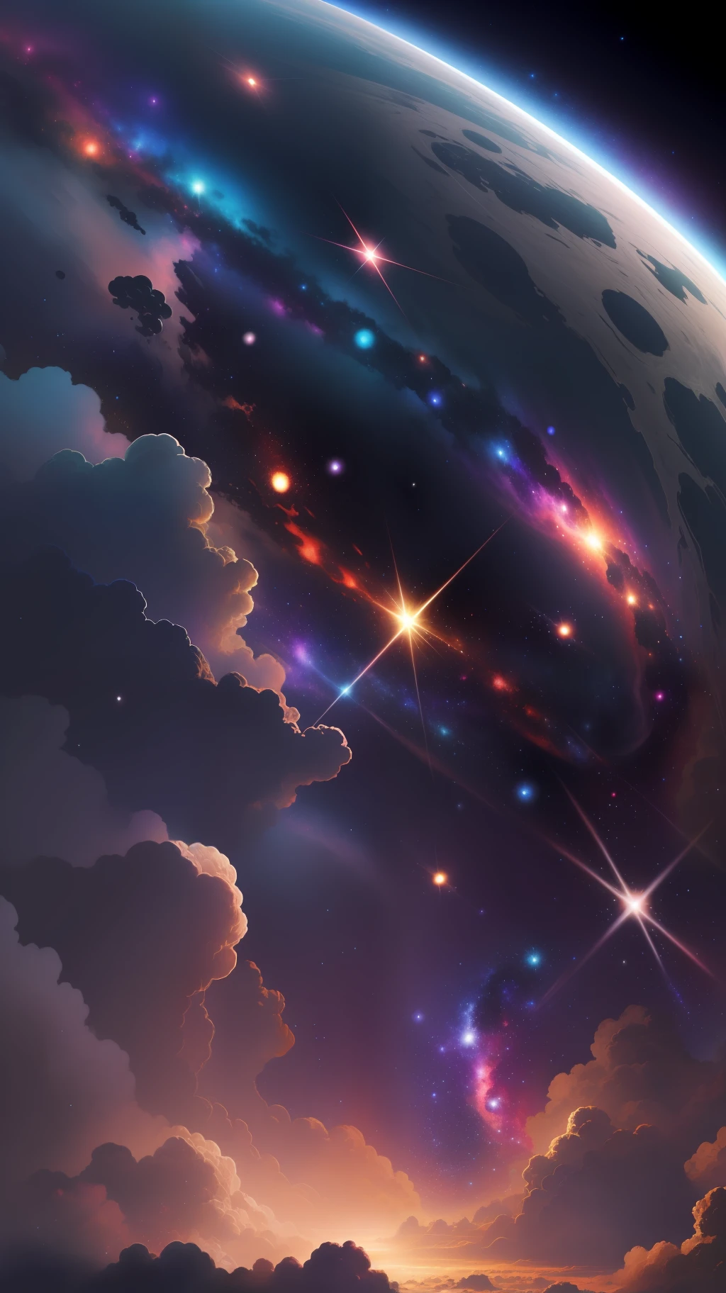 Space,colorful galaxy,high resolution, high quality,dark night
