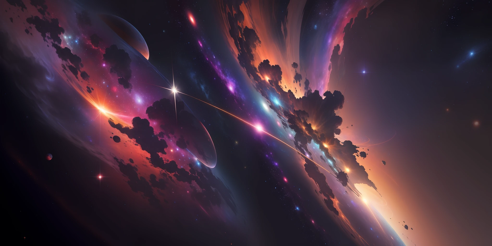Space,colorful galaxy,high resolution, high quality,dark night