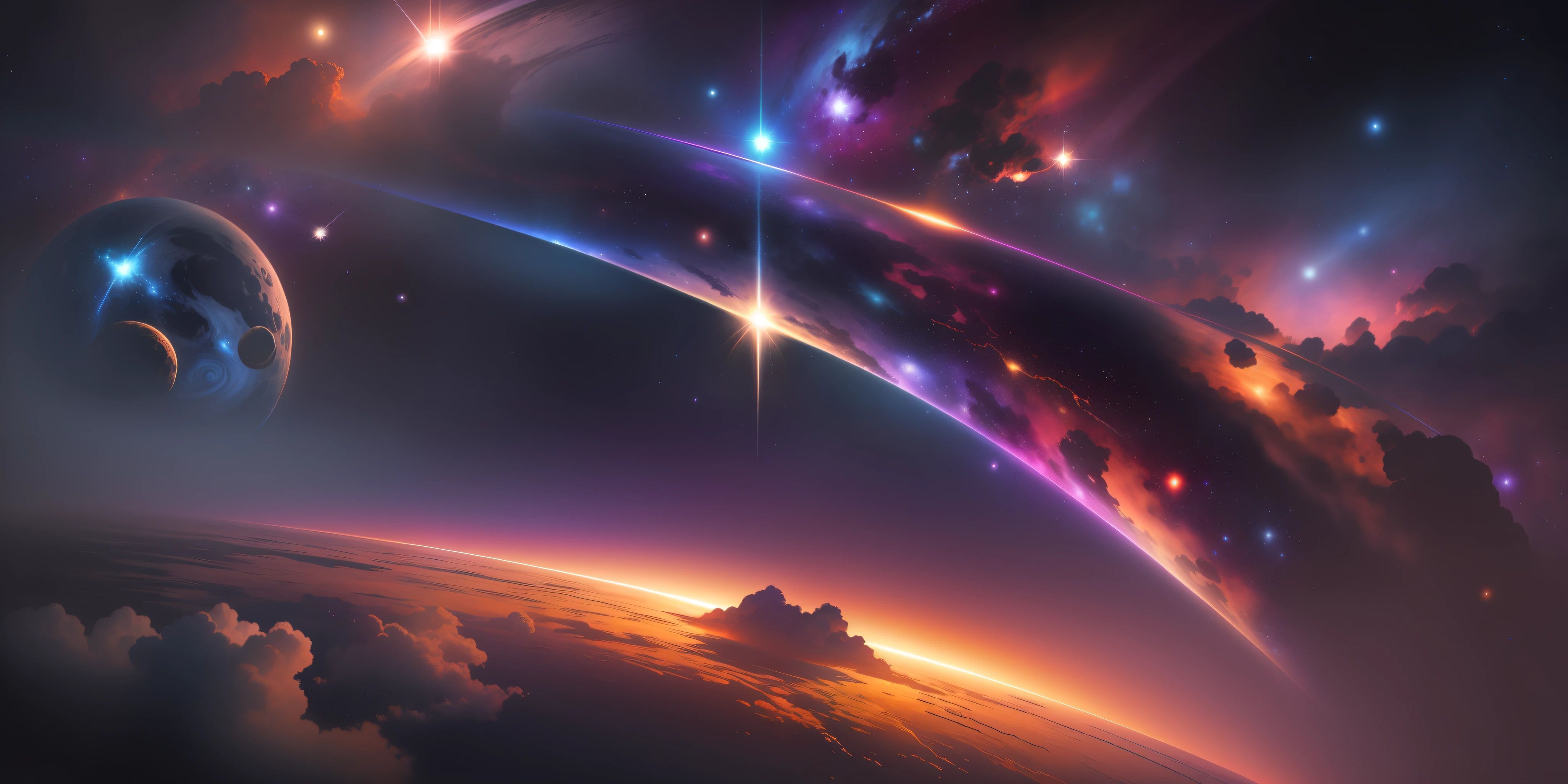 Space,colorful galaxy,high resolution, high quality,dark night