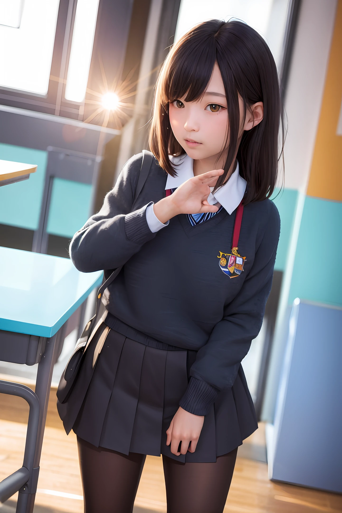 a  high school student　school  uniform