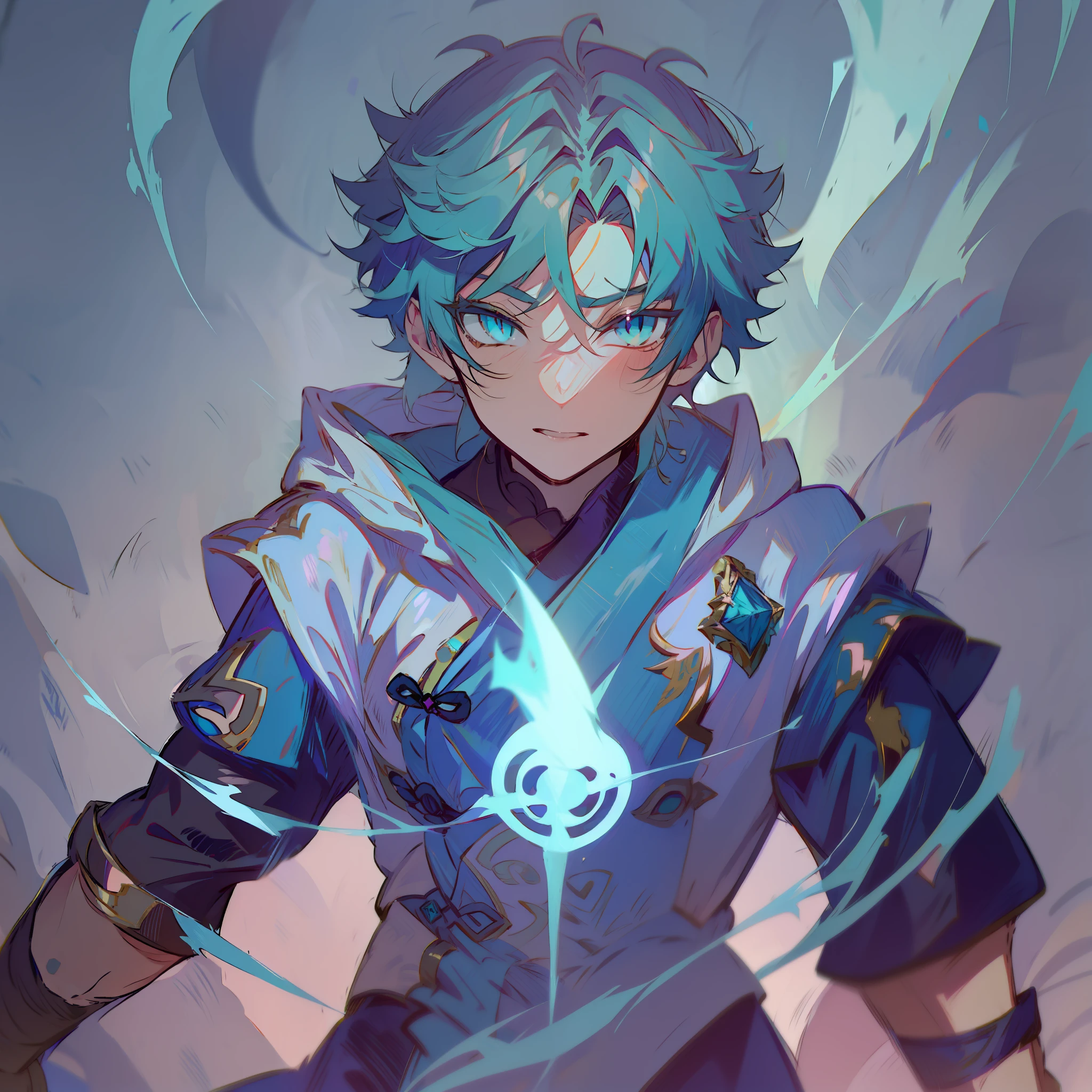 0.7>(masculino),Menino anime com cabelo azul e olhos azuis em uma roupa azul, Keqing por Genshin Impact, Demon Slayer rui fanart, cara bonito na arte demon slayer, handsome japanese demon boy, Estilo de arte de Demon Slayer, anime moe artstyle, Estilo anime 4K, Estilo anime 2D, Zhongli, Impacto Genshin, Ou impacto de Ayaka Genshin, Personagem Impacto Genshin