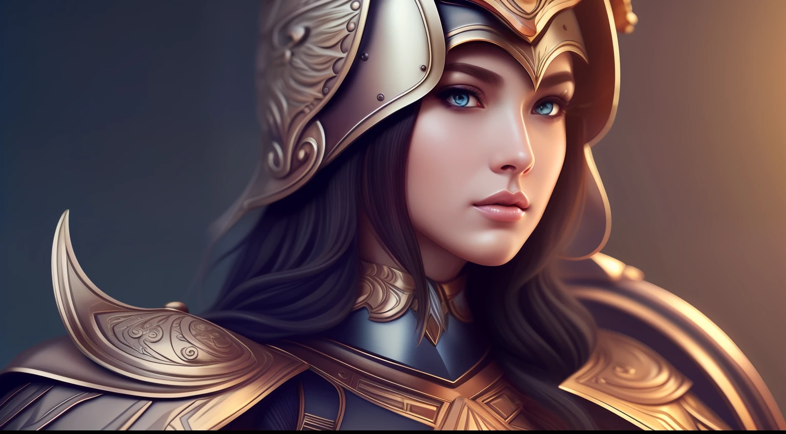 Goddess Athena in armor,long cheveux violet, ig model | Artgerm, Extremely detailed artgerm,Realistic 3D,fantastique, ! dream artgerm, Artgerm. High Details, Artgerm Plat, Artgerm.artgerm detailed --auto