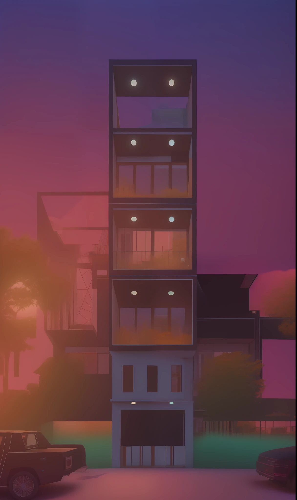 dskise, (isometric) , (flower), (vaporwave), isometric cutaway of a crystalized dilapidated city, cityscape, volumetric lighting ,FXAA, Chromatic Aberration, Concept Art, 8k Concept Art, Greg Rutowski, (unreal engine), octane render, dskise