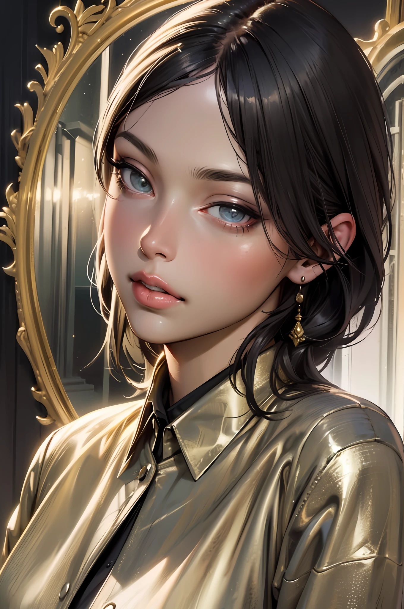 (masterpiece, highest quallity, Best Quality, formal art, beautiful and aesthetic:1.2), (1girl), A highly detailed,colorful,highest details, formal art, unity 8k wallpaper, A highly detailed, beautiful and aesthetic, A beautiful, masterpiece, Best Quality, (zentangle, mandala, Tangle, Entangle) ,holy light,gold foil,gold leaf art,glitter drawing, PerfectNwsjMajic