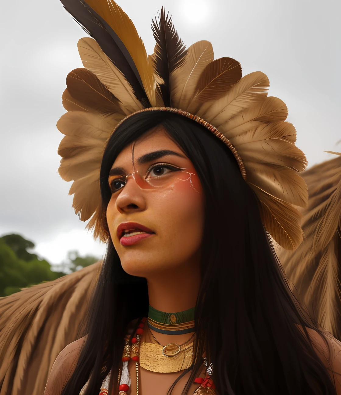 repintar parte apagada na testa, desenhar tribal caracteristico das tribus brasileiras, america latina