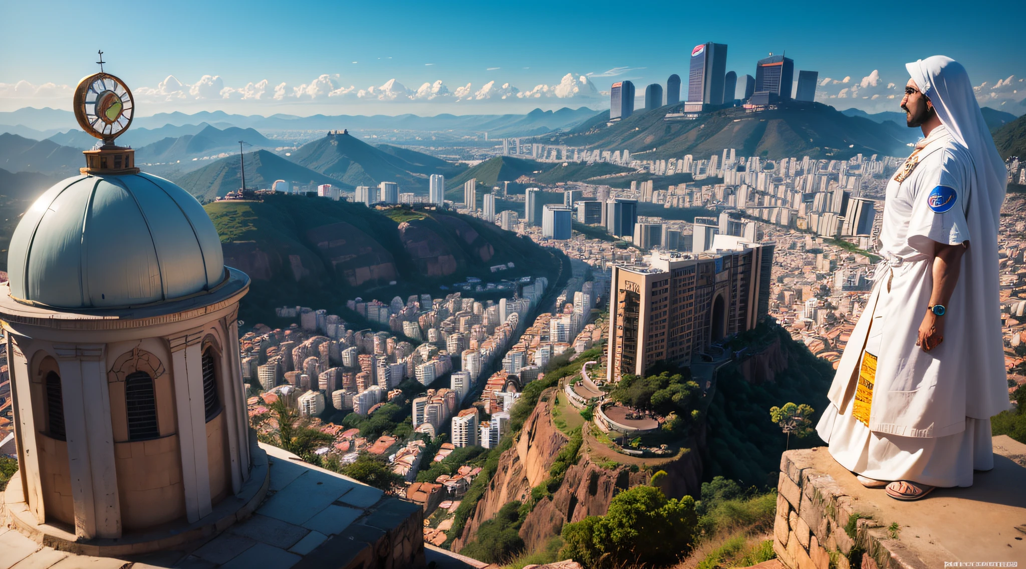 belo horizonte, Minas Gerais, no ano de 2100, 4K futurista, sci-fy, Arte estilo Aquerela